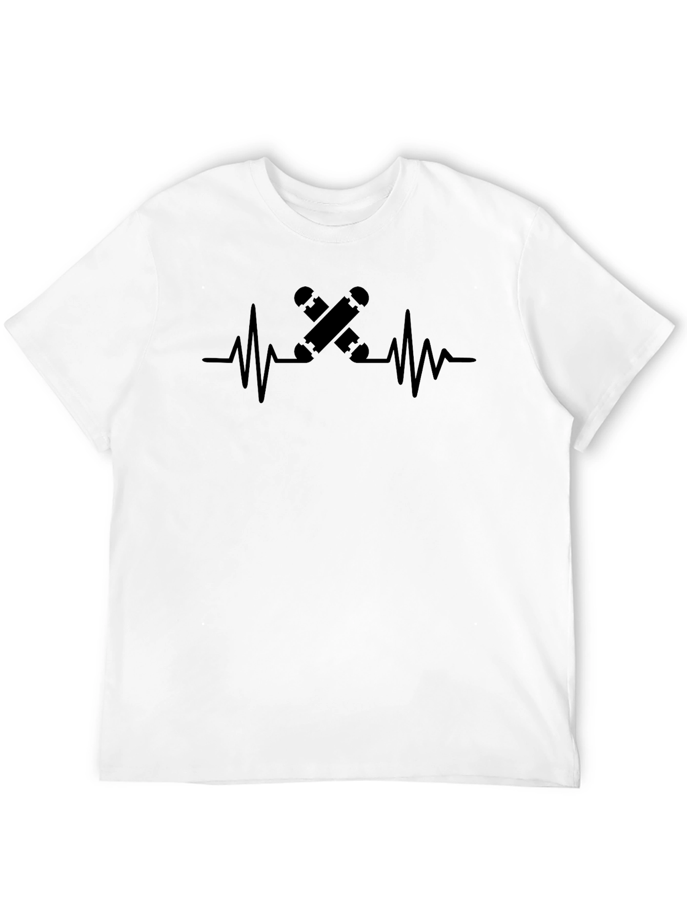 Skateboard Heartbeat Graphic T-Shirt