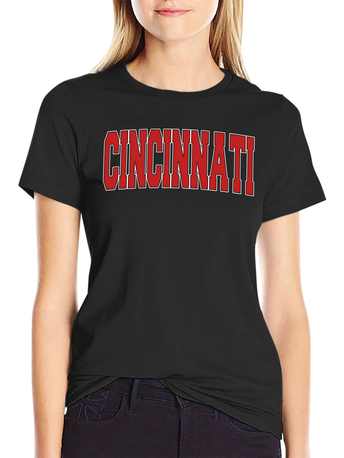 Cincinnati Red Text Graphic Tee Shirt