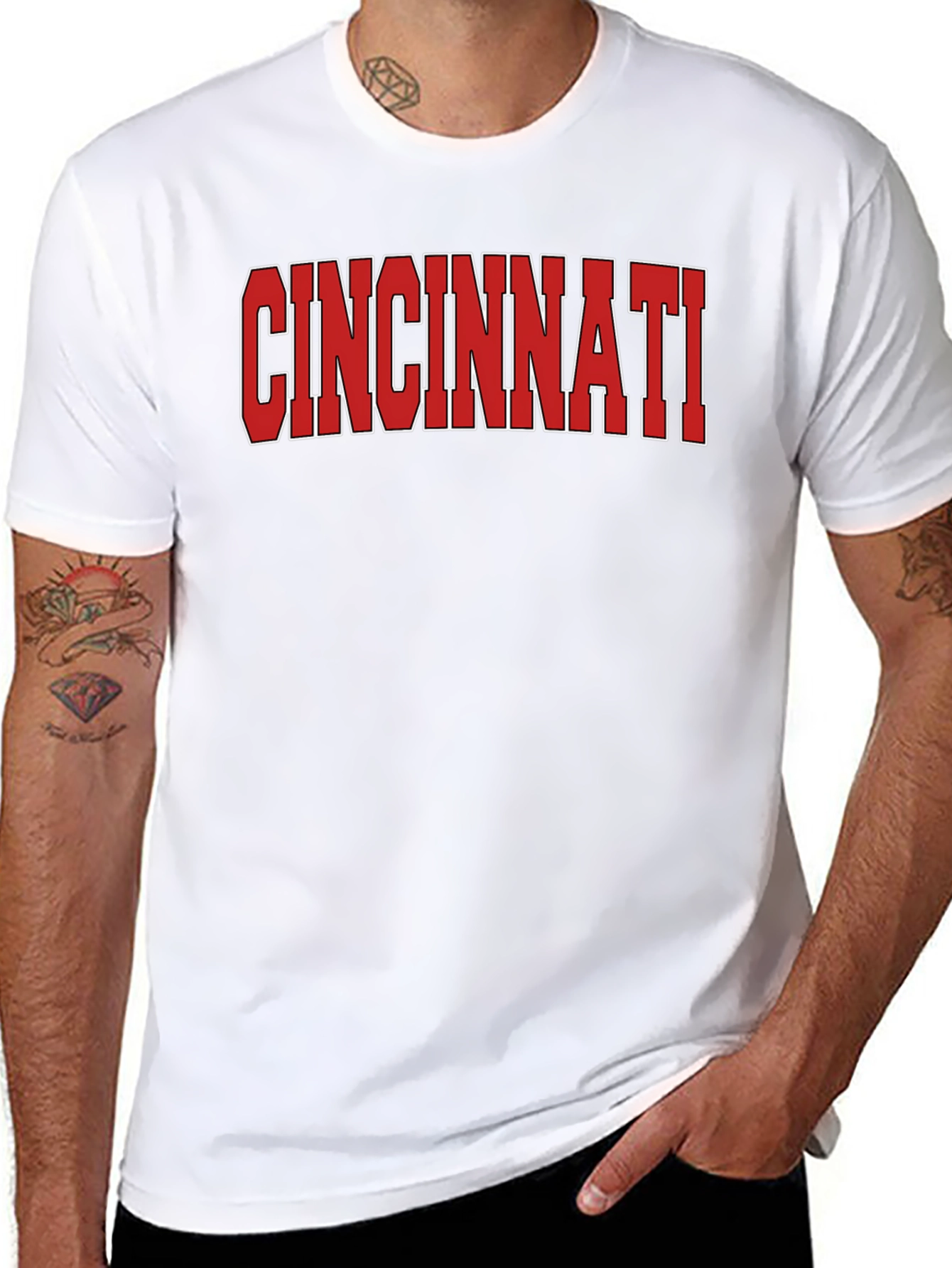 Cincinnati Red Text Graphic Tee Shirt