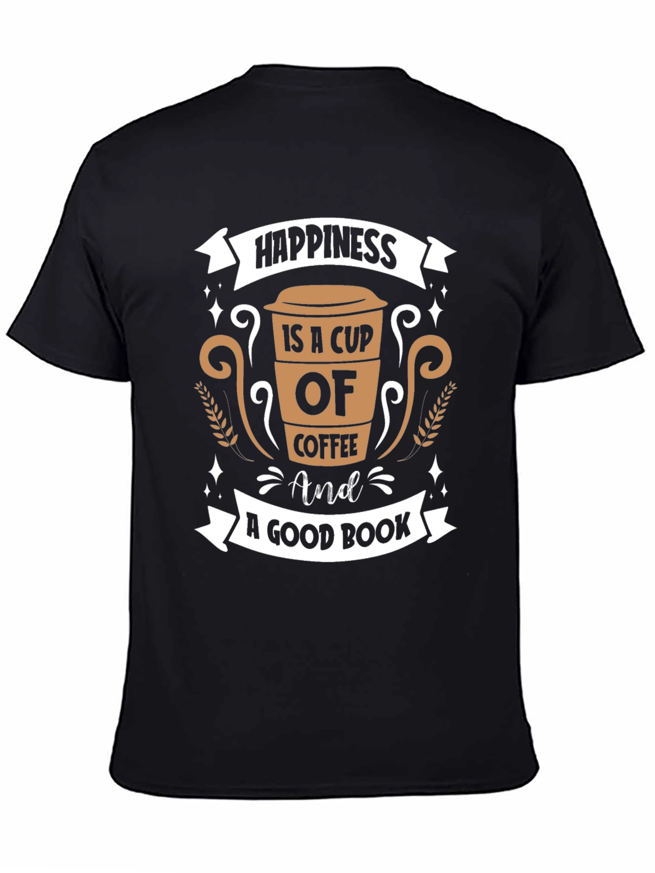 Coffee and Book Lovers T-Shirt - Happiness Design