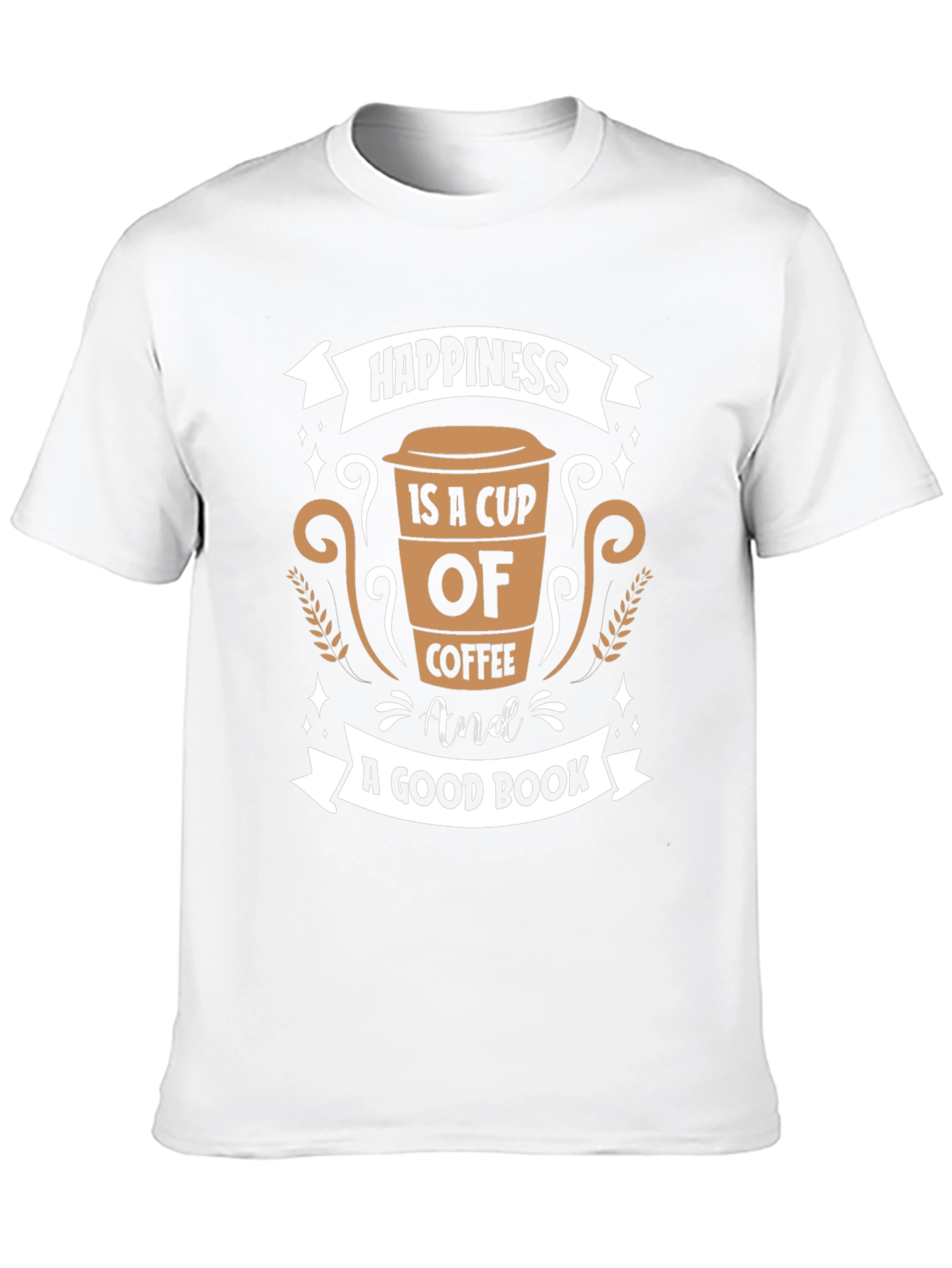 Coffee and Book Lovers T-Shirt - Happiness Design