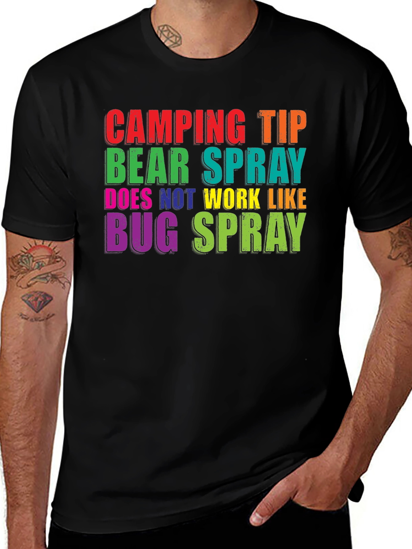 Camping Tip Bear Spray Funny Graphic Tee