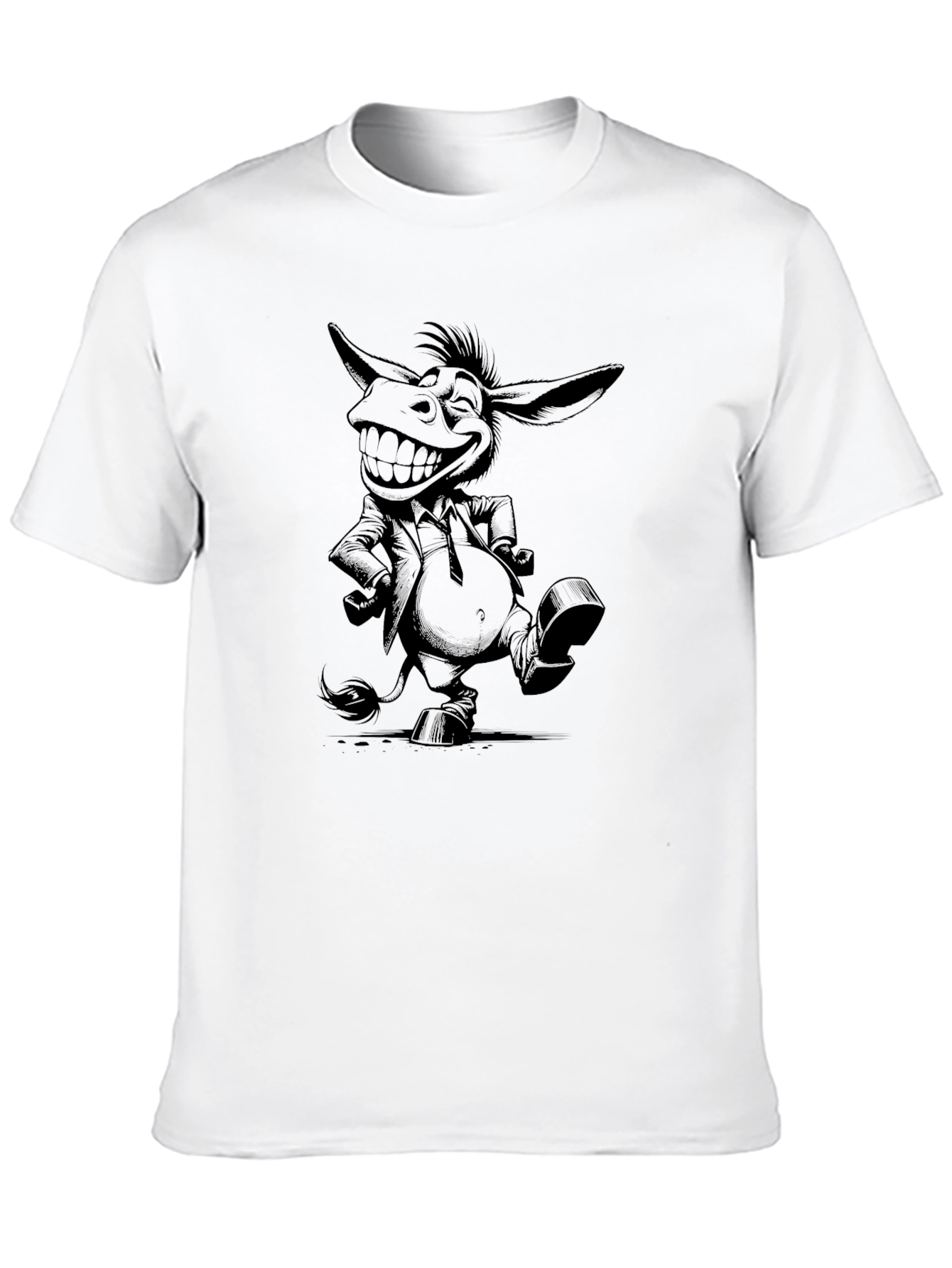 Black T-Shirt with Donkey Suit Graphic
