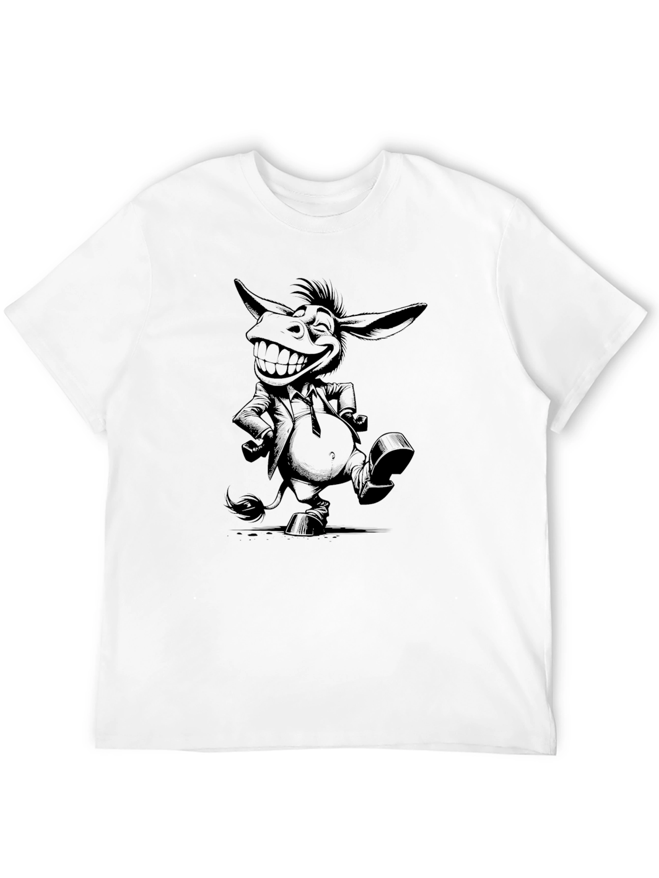 Black T-Shirt with Donkey Suit Graphic