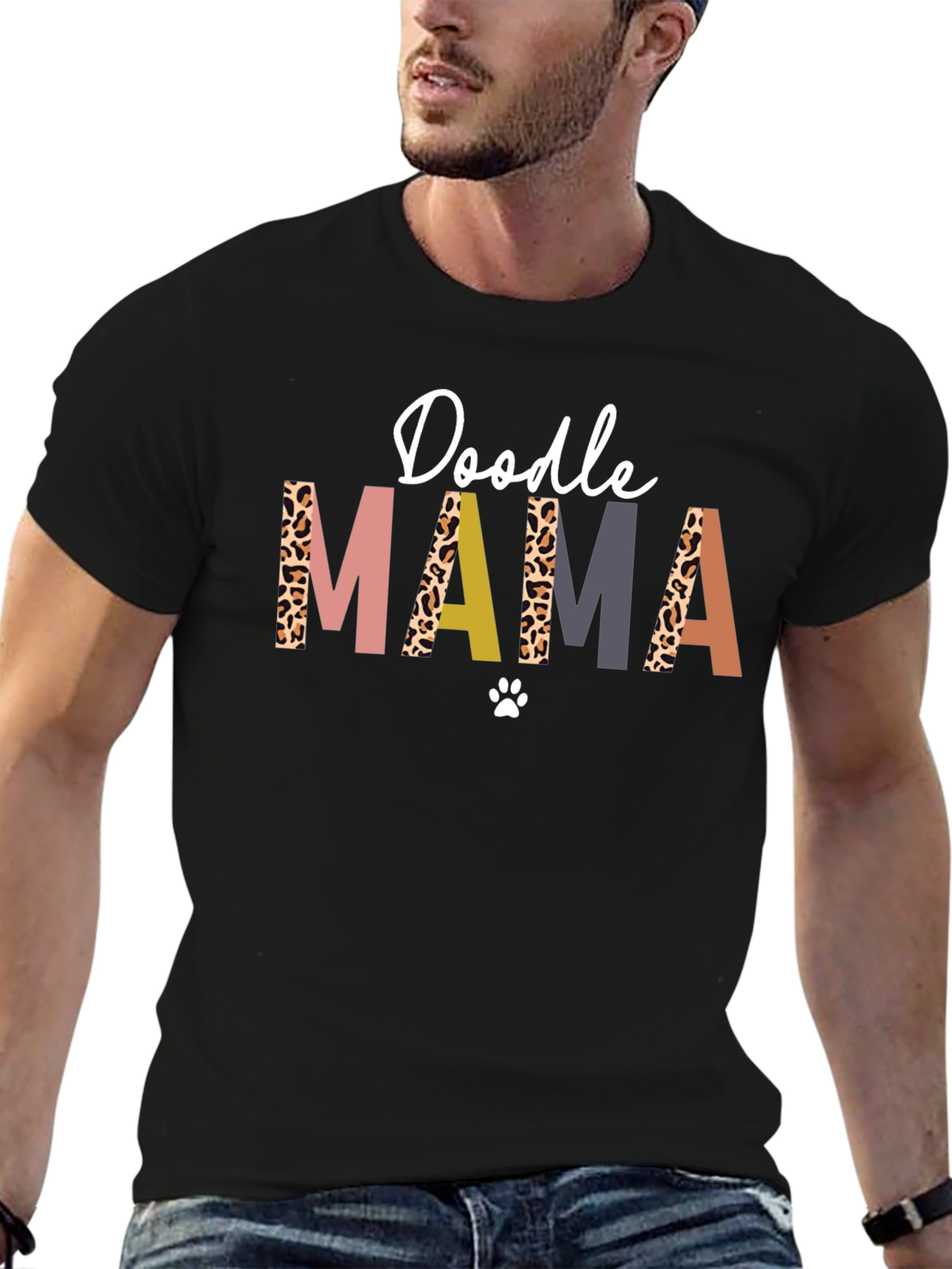 Doodle Mama T-Shirt - Leopard Print