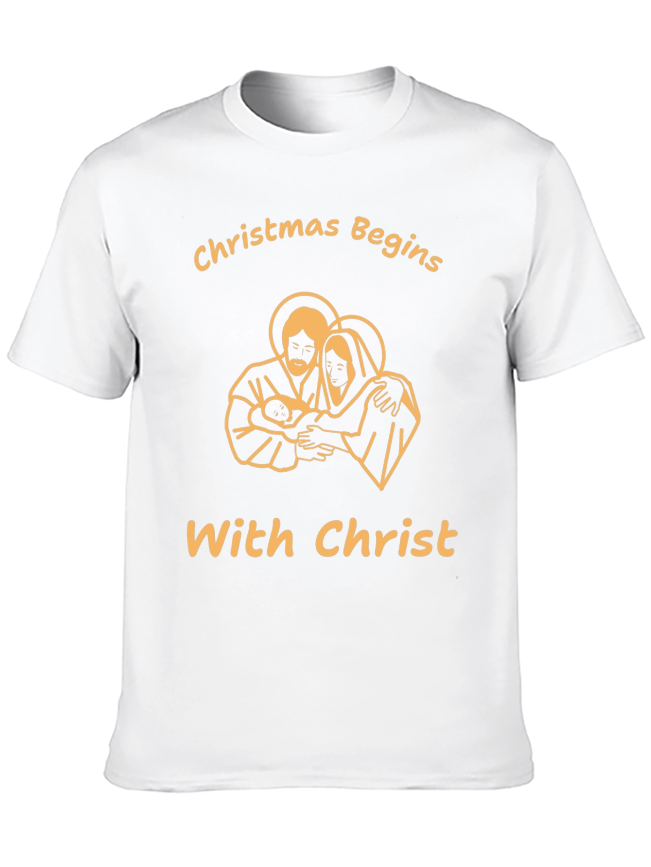 Christmas Begins With Christ Black T-Shirt