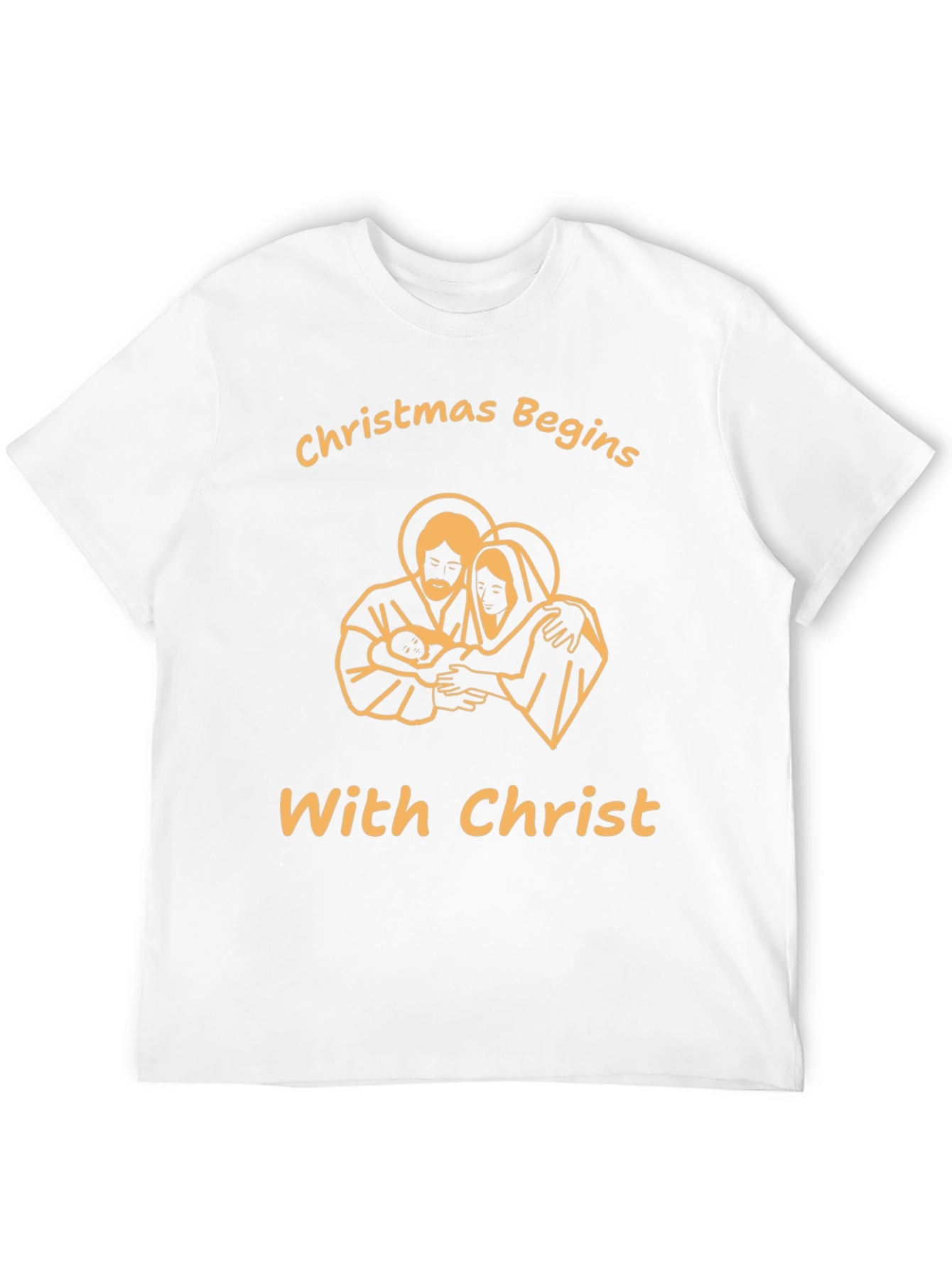 Christmas Begins With Christ Black T-Shirt