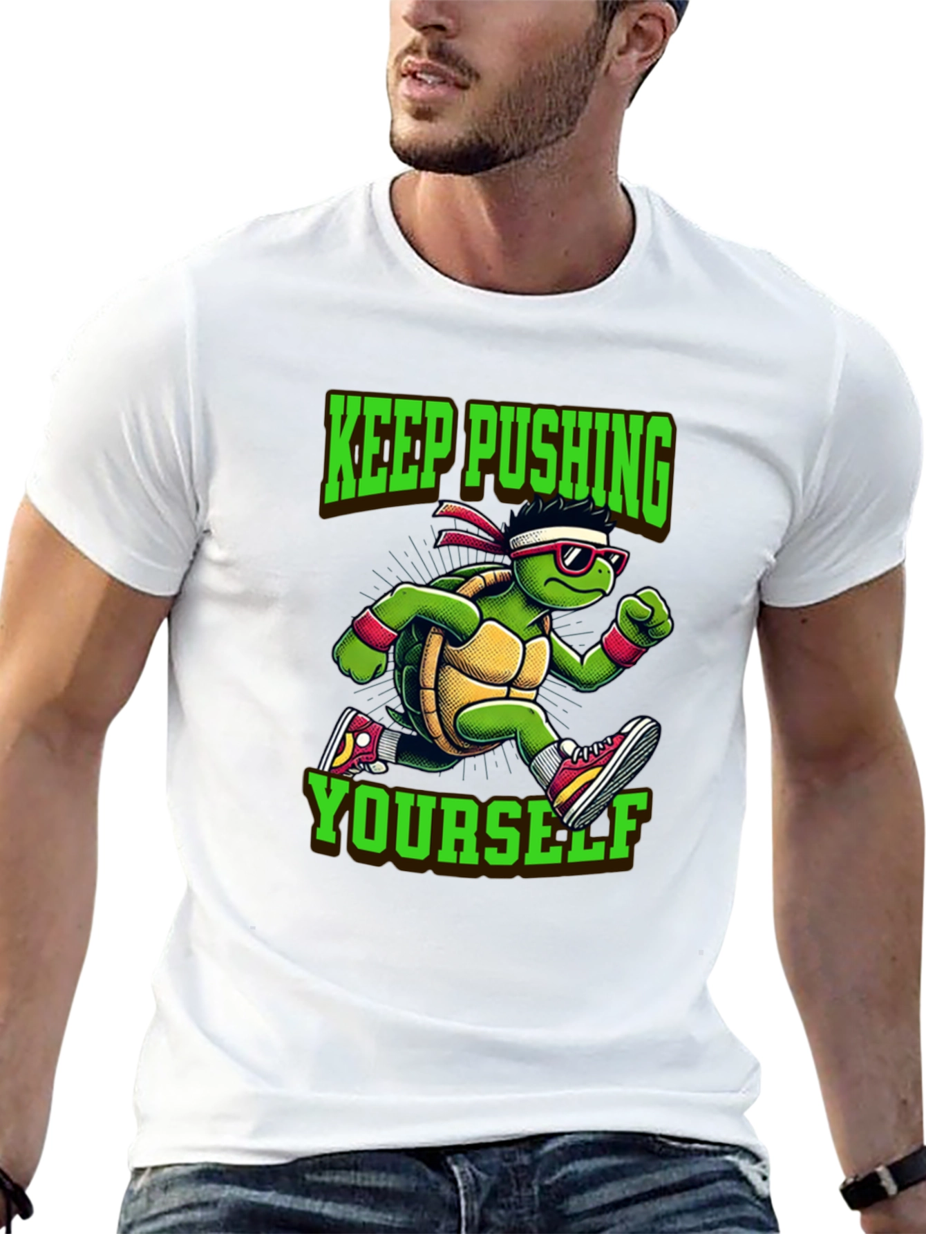 Keep Pushing Turtle Graphic Tee