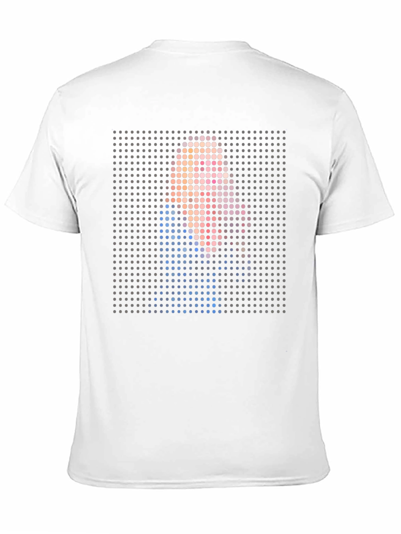 Pixelated Portrait Graphic Print Black T-Shirt