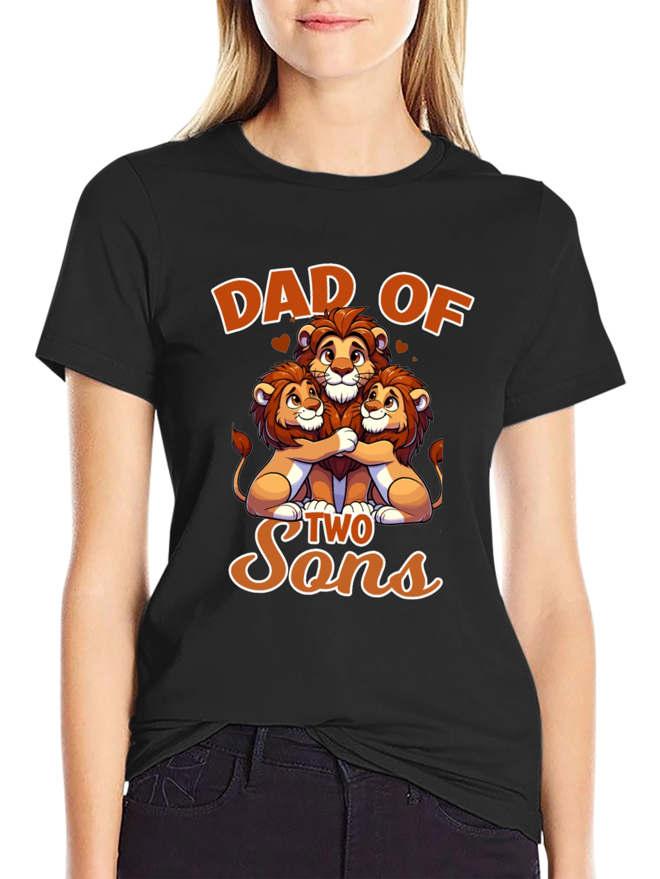 Dad of Two Sons Lion T-Shirt