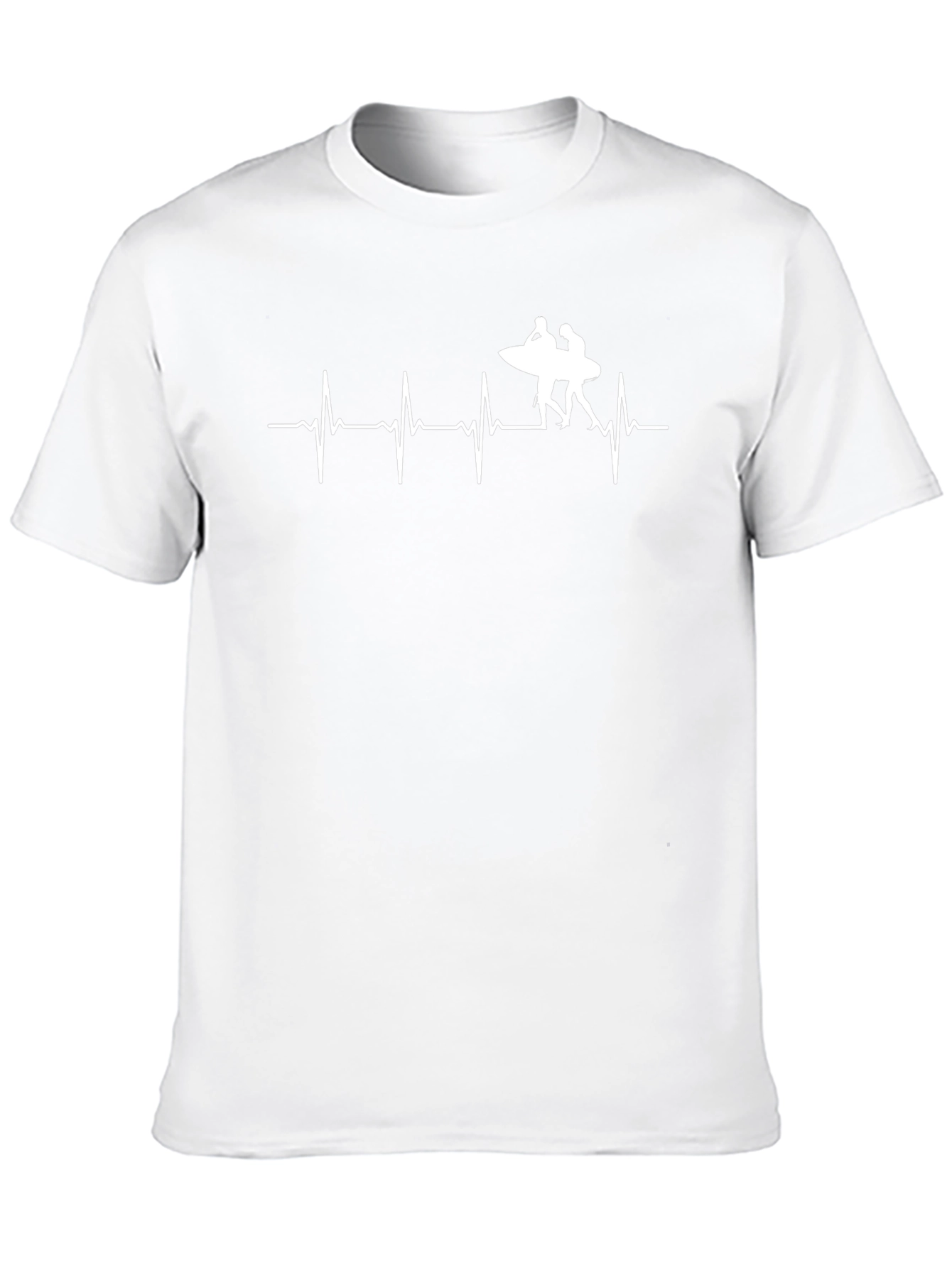 Surfing Heartbeat Tee - Black Cotton Graphic T-Shirt