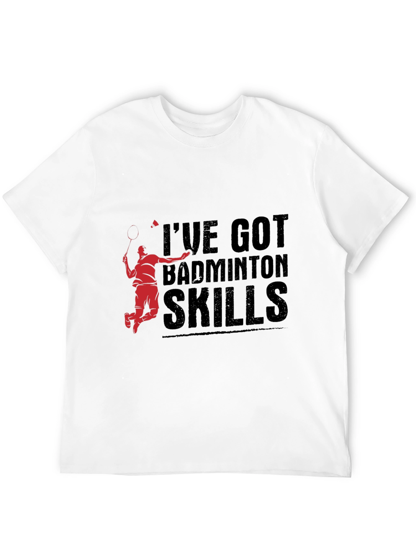 Badminton Skills Graphic Tee - Black Cotton T-Shirt