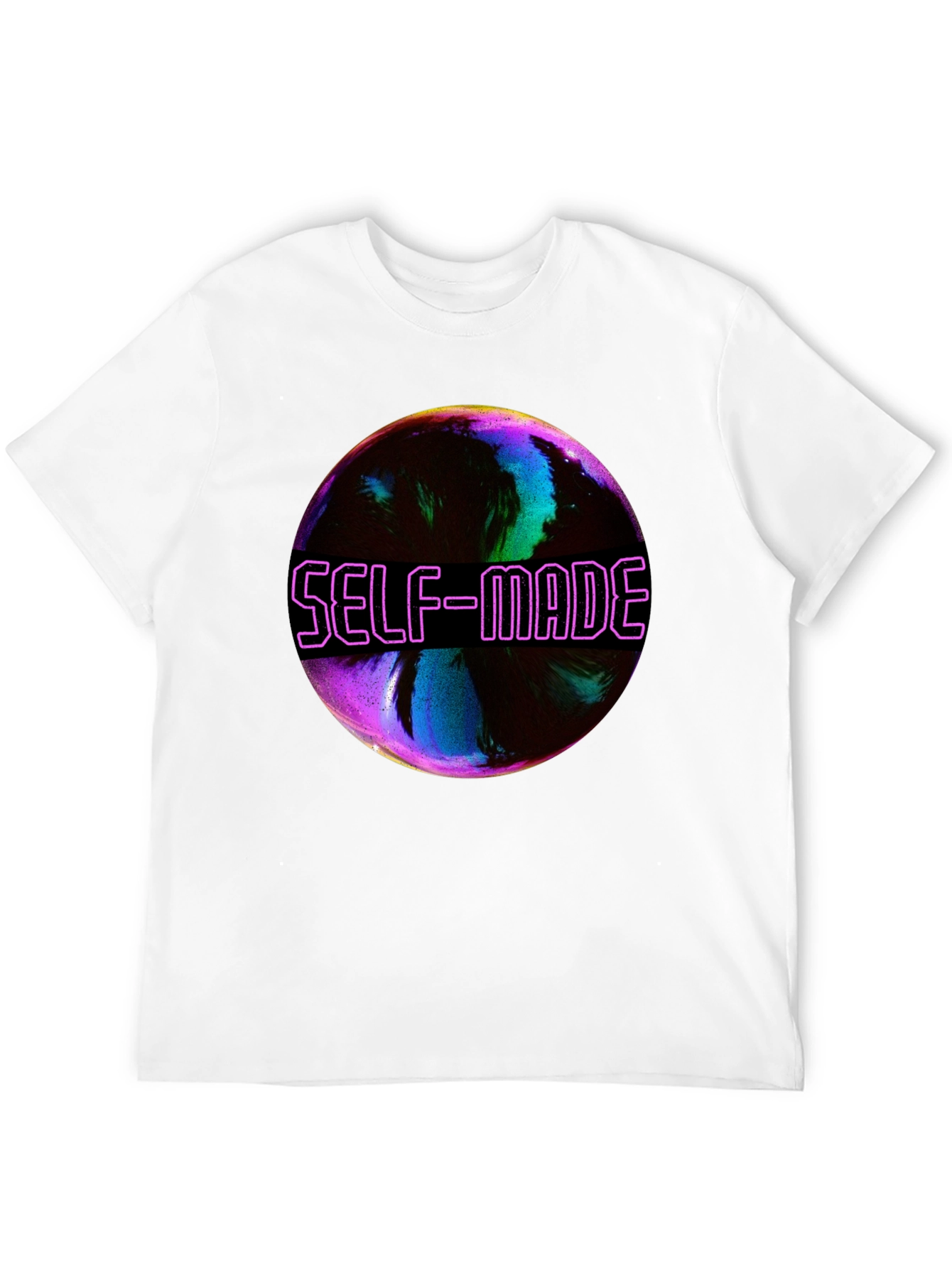 Self-Made Graphic T-Shirt - Trendy Black Tee