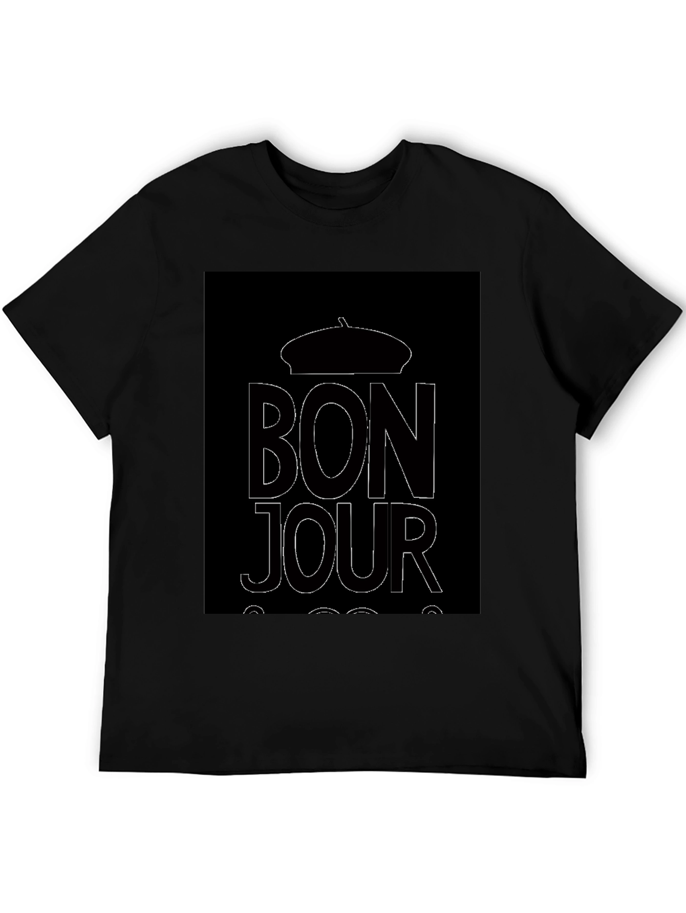 Bonjour Graphic Tee - Black Unisex T-Shirt