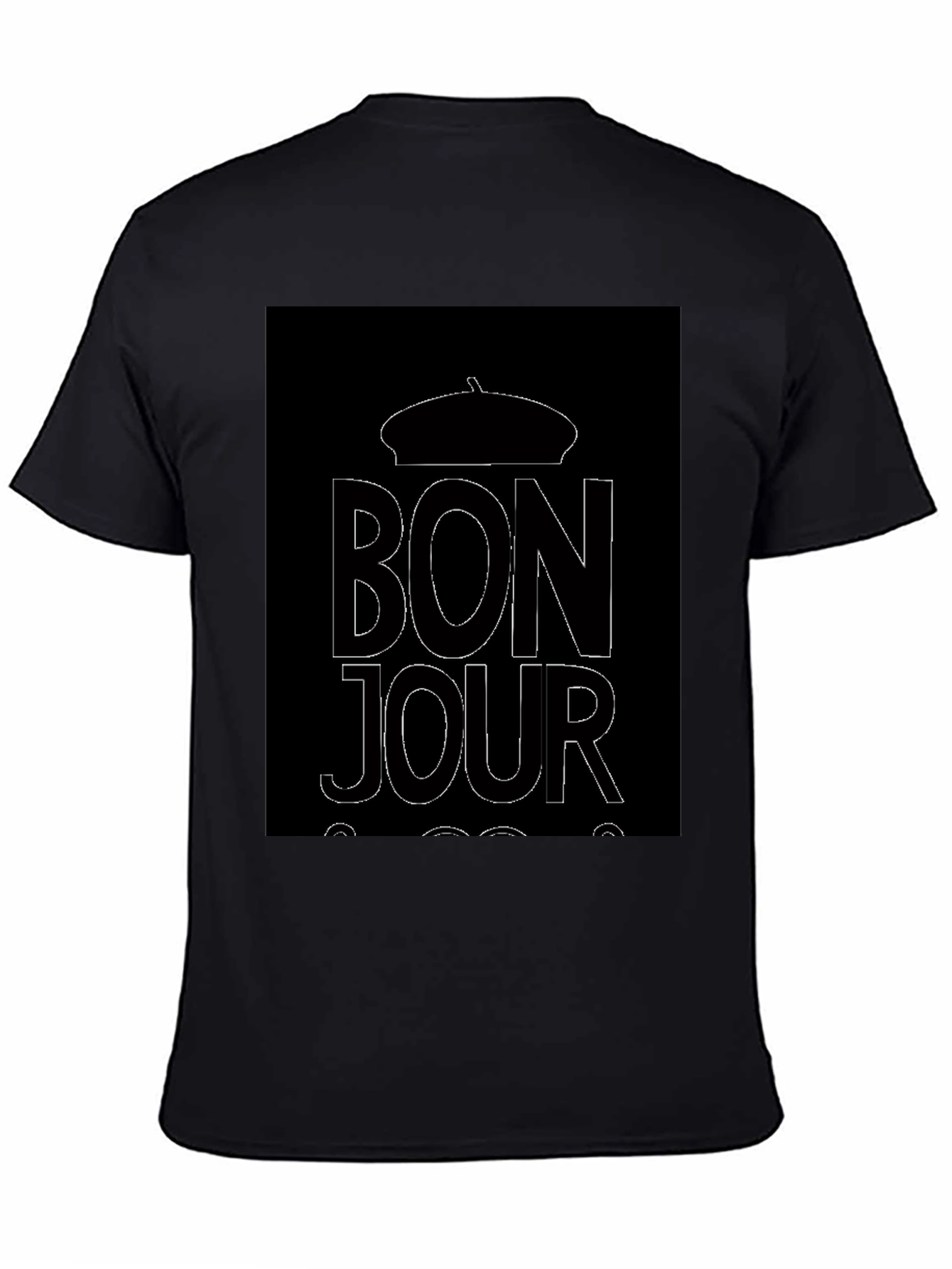 Bonjour Graphic Tee - Black Unisex T-Shirt