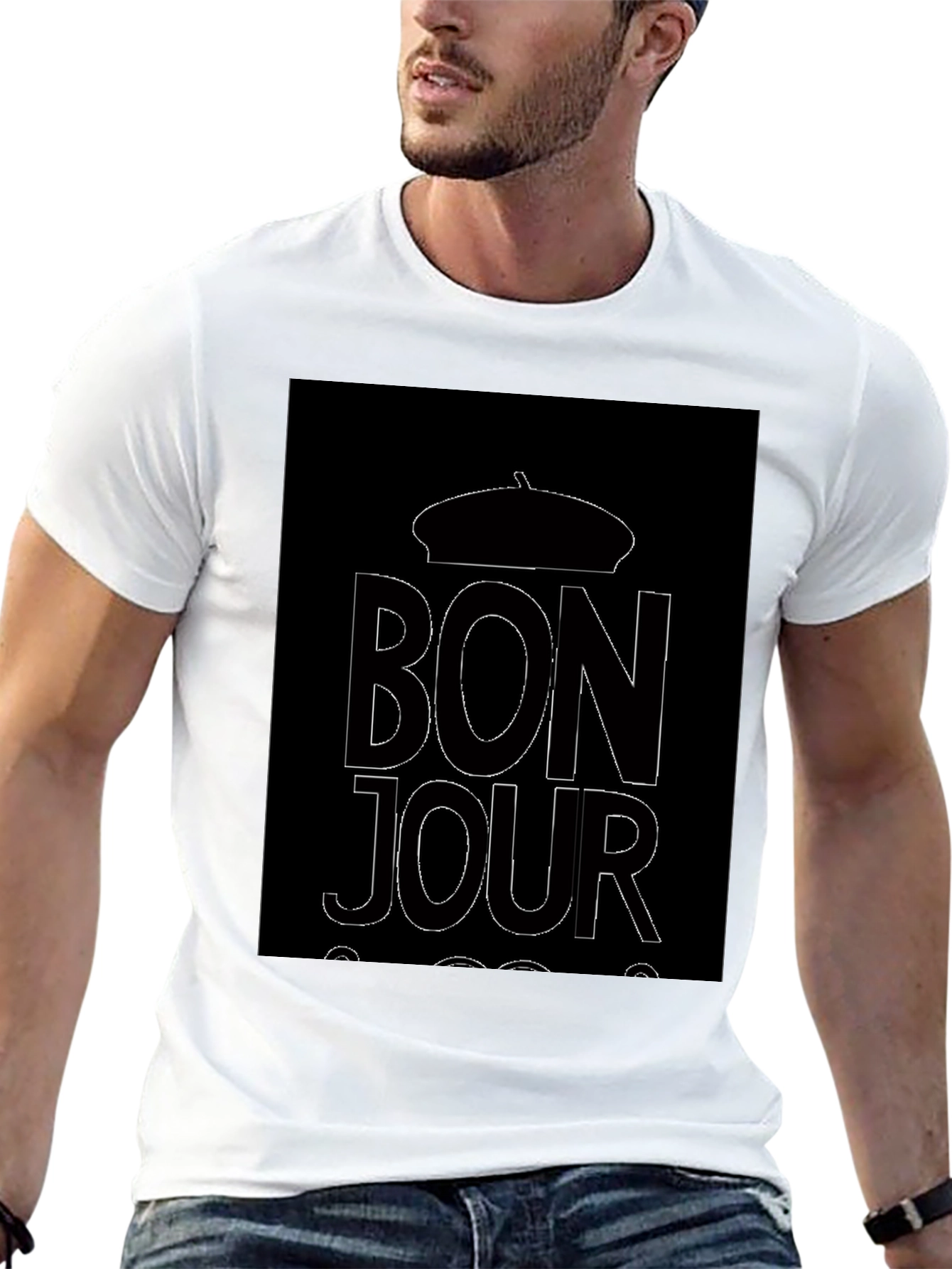 Bonjour Graphic Tee - Black Unisex T-Shirt