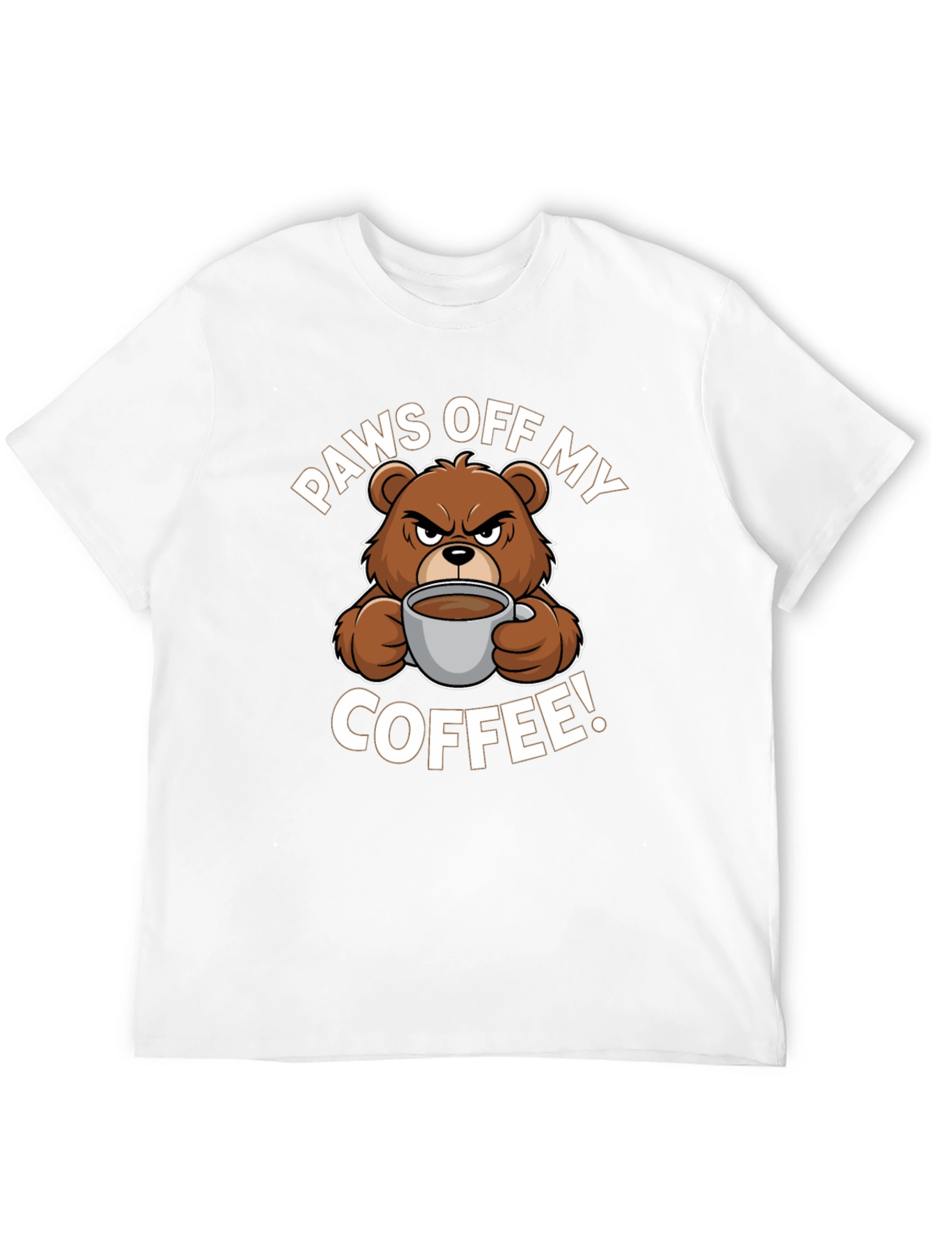 Paws Off My Coffee T-Shirt - Funny Bear Design