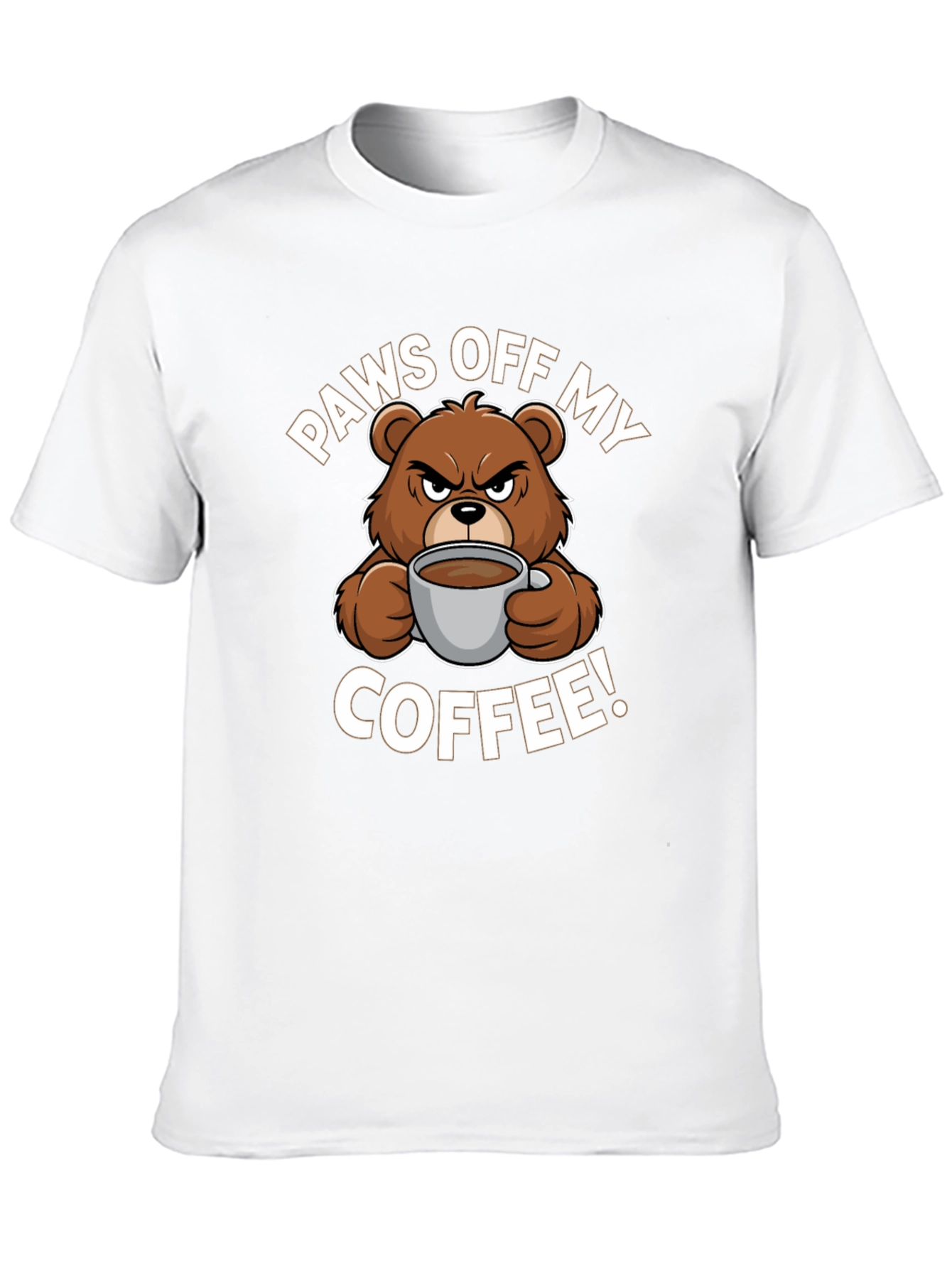 Paws Off My Coffee T-Shirt - Funny Bear Design