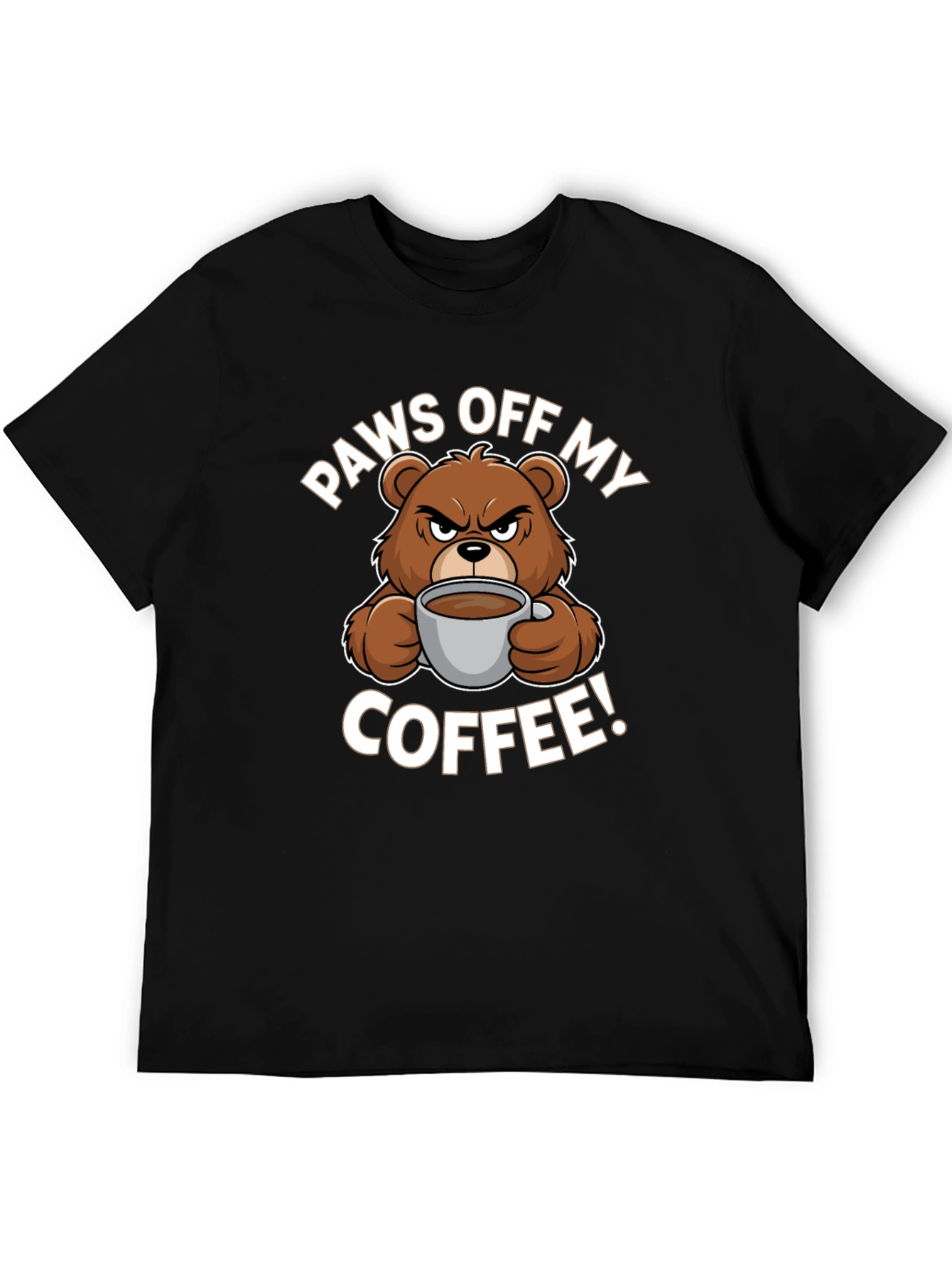 Paws Off My Coffee T-Shirt - Funny Bear Design
