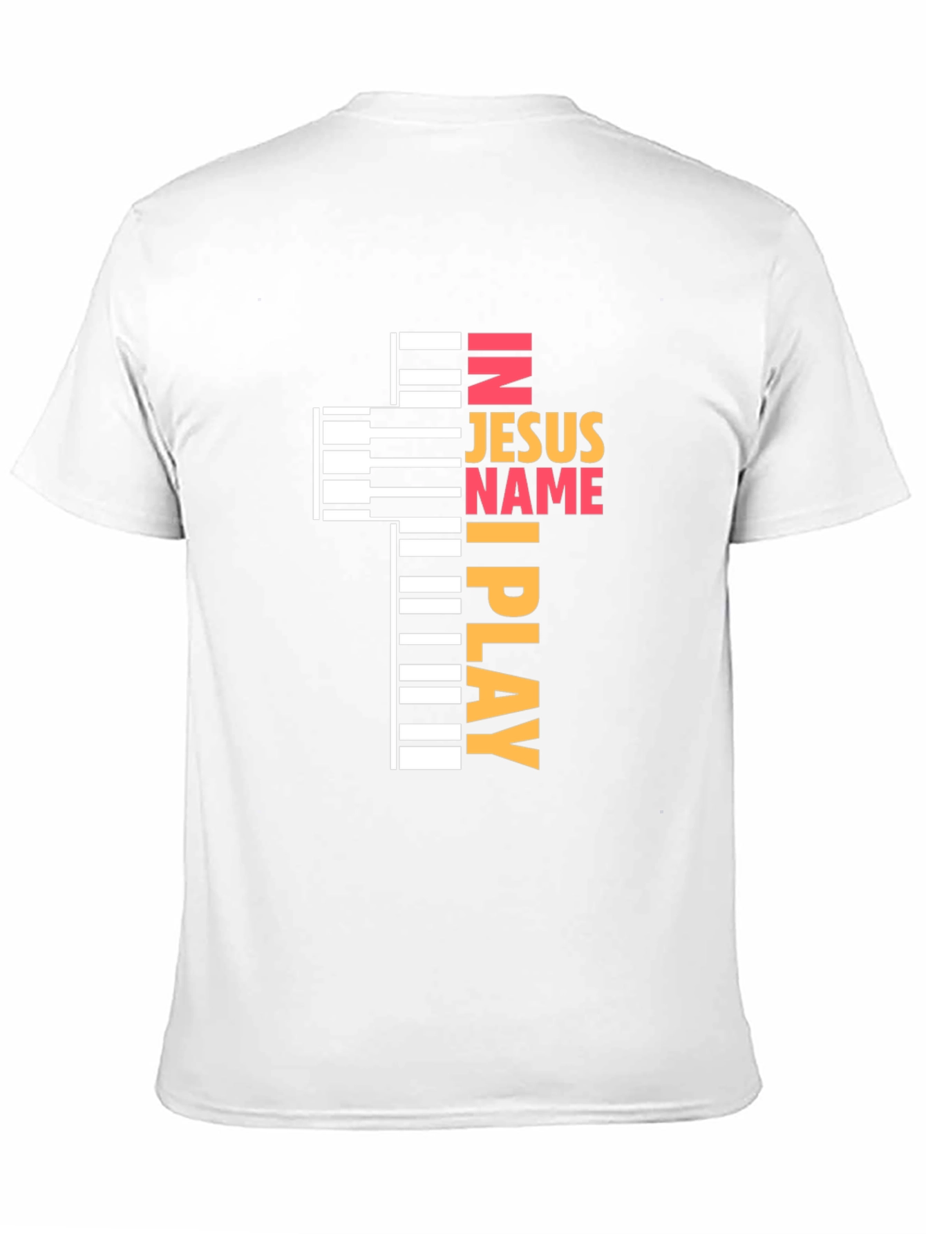 In Jesus Name I Play - Piano Cross T-Shirt