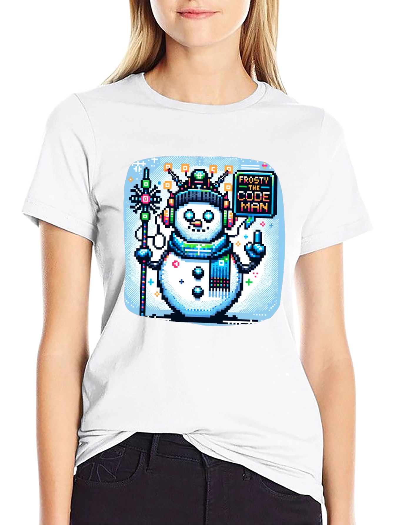 Pixel Frosty Code Man T-Shirt