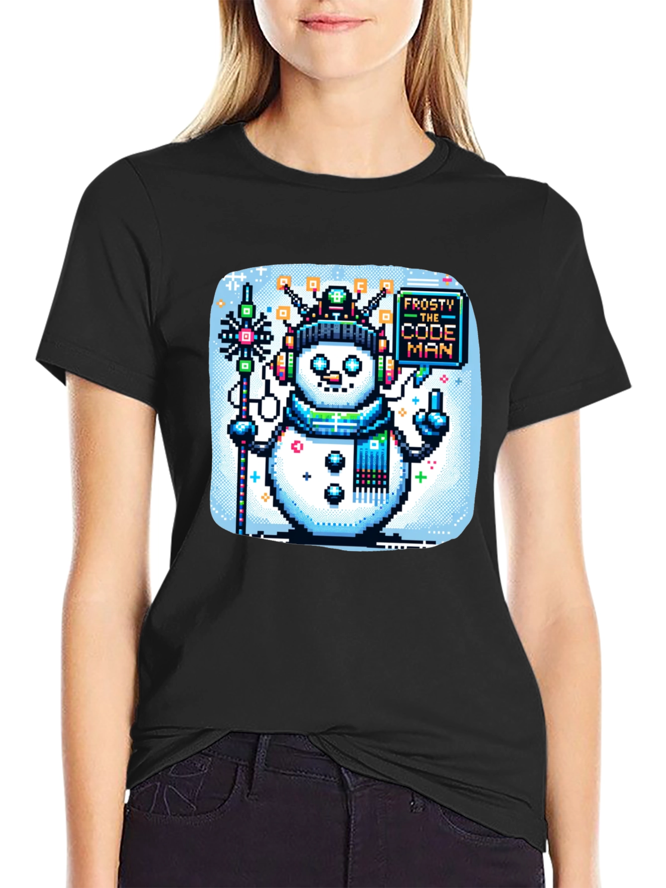 Pixel Frosty Code Man T-Shirt