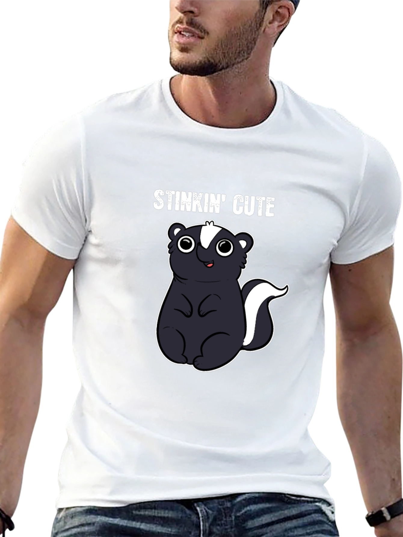 Stinkin Cute Skunk Graphic Tee - Fun Animal Shirt