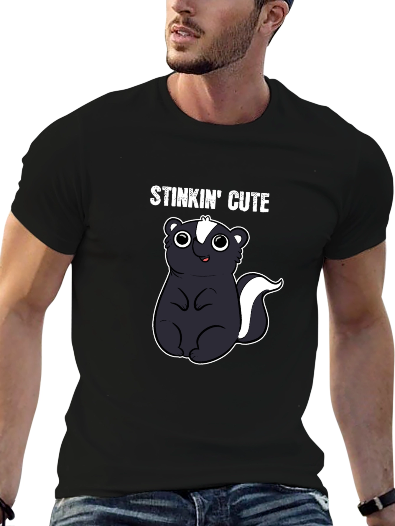 Stinkin Cute Skunk Graphic Tee - Fun Animal Shirt