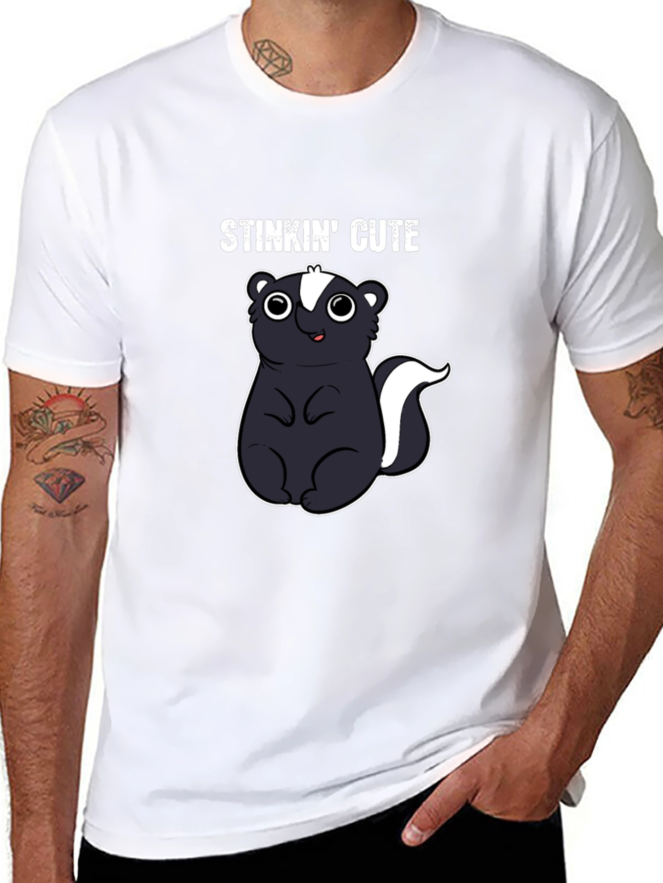 Stinkin Cute Skunk Graphic Tee - Fun Animal Shirt