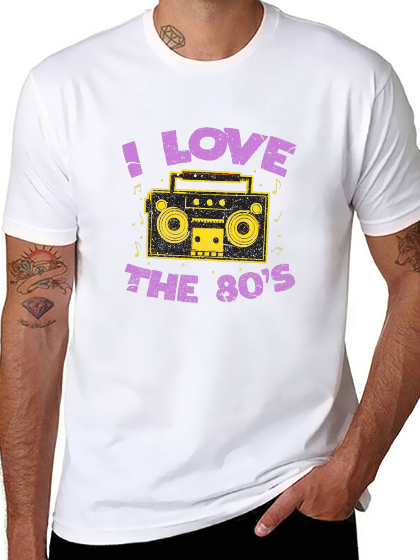 I Love the 80s Retro Boombox Graphic T-Shirt
