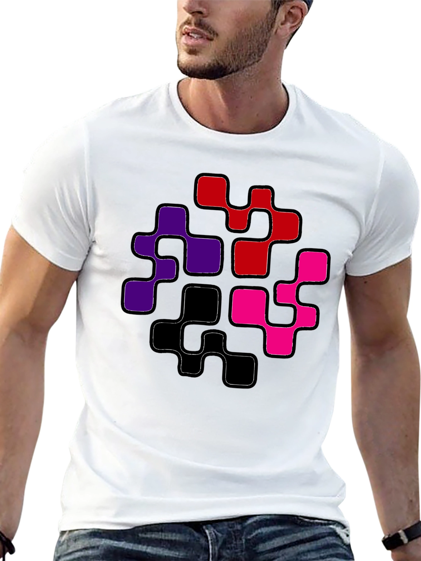 Abstract Geometric Pattern Mens T-Shirt