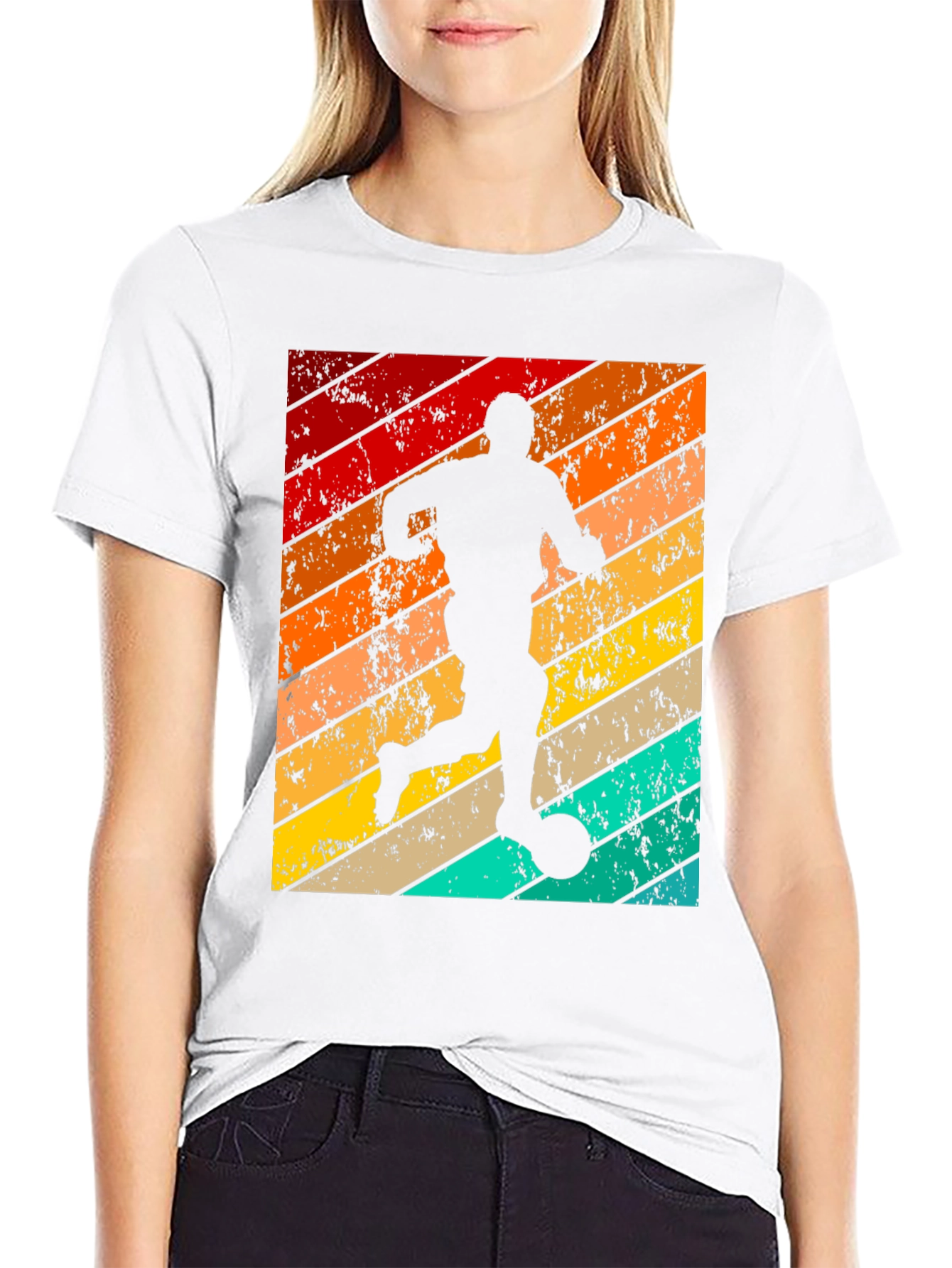 Retro Soccer Player Graphic T-Shirt