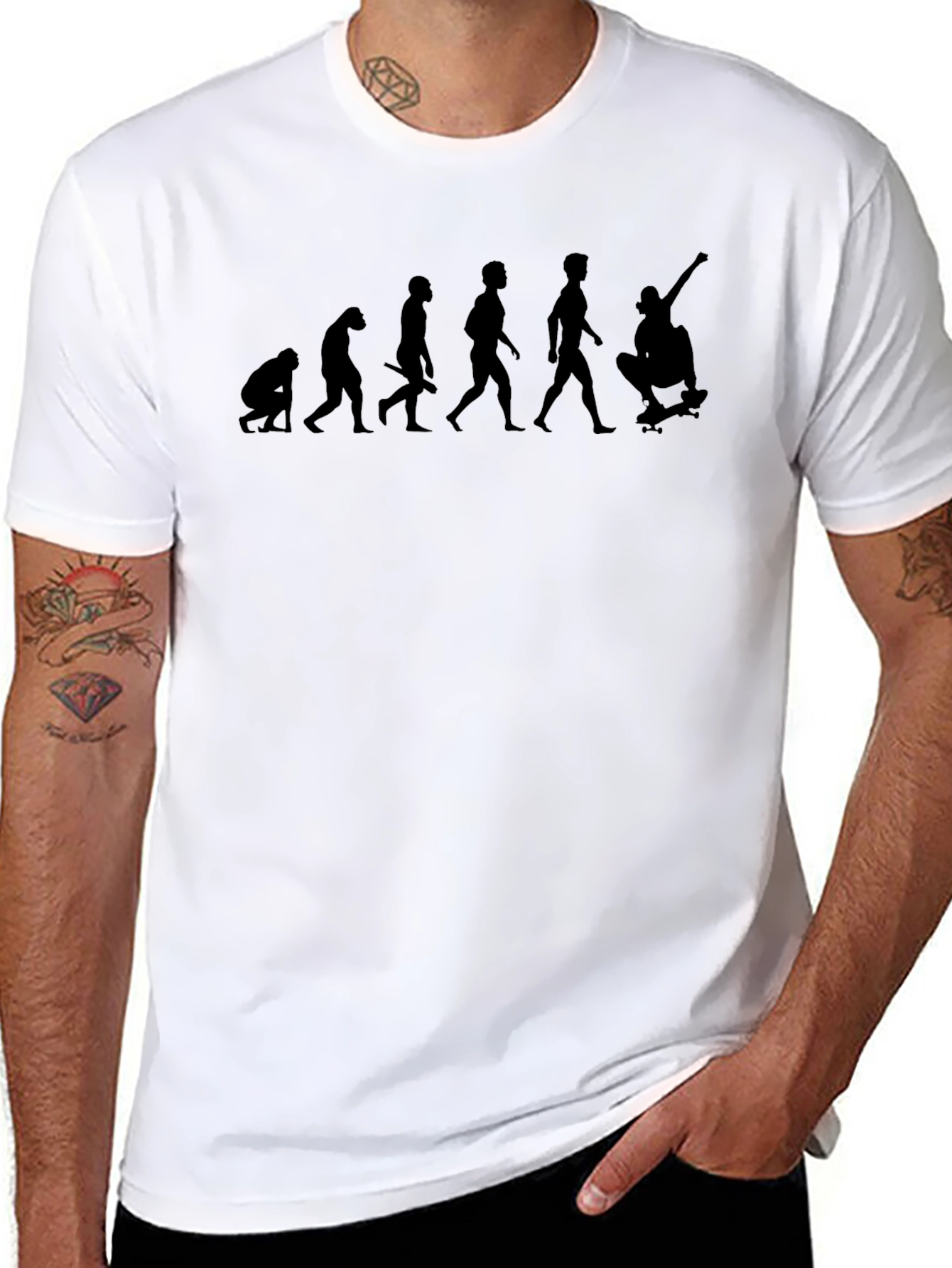 Evolution of Skateboarding Black T-Shirt
