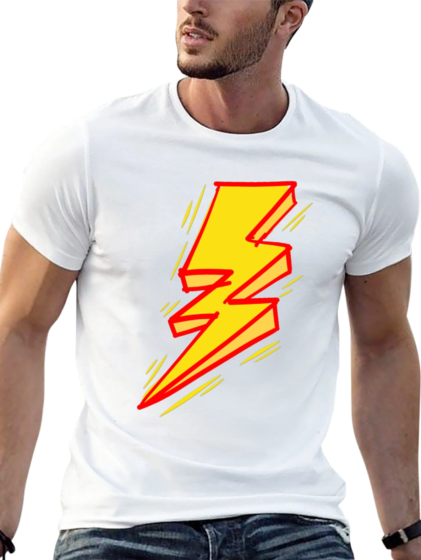 Bold Lightning Bolt Graphic T-Shirt