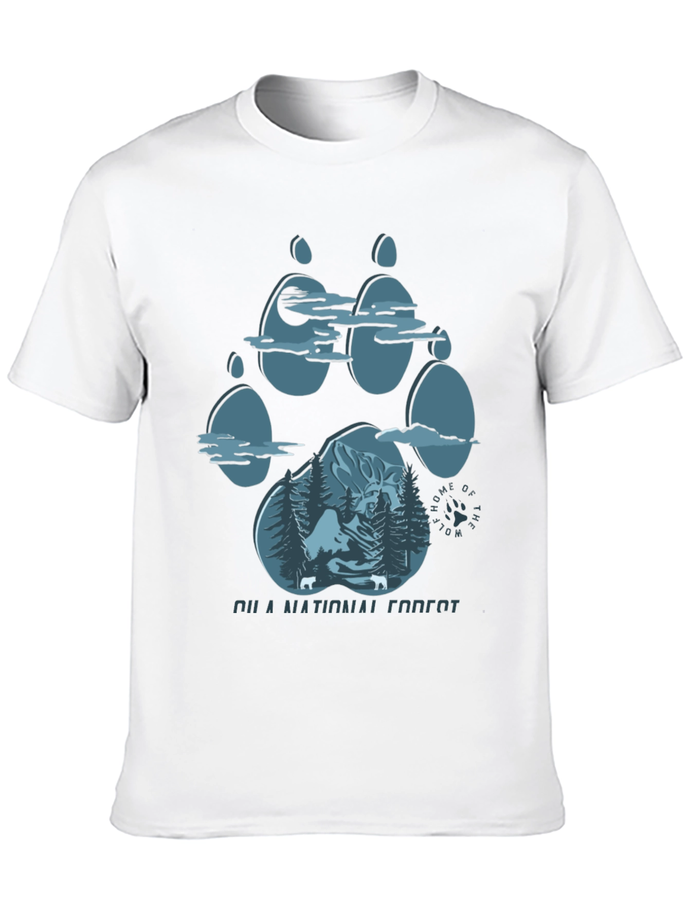 Wolf Paw Print Forest Graphic Tee