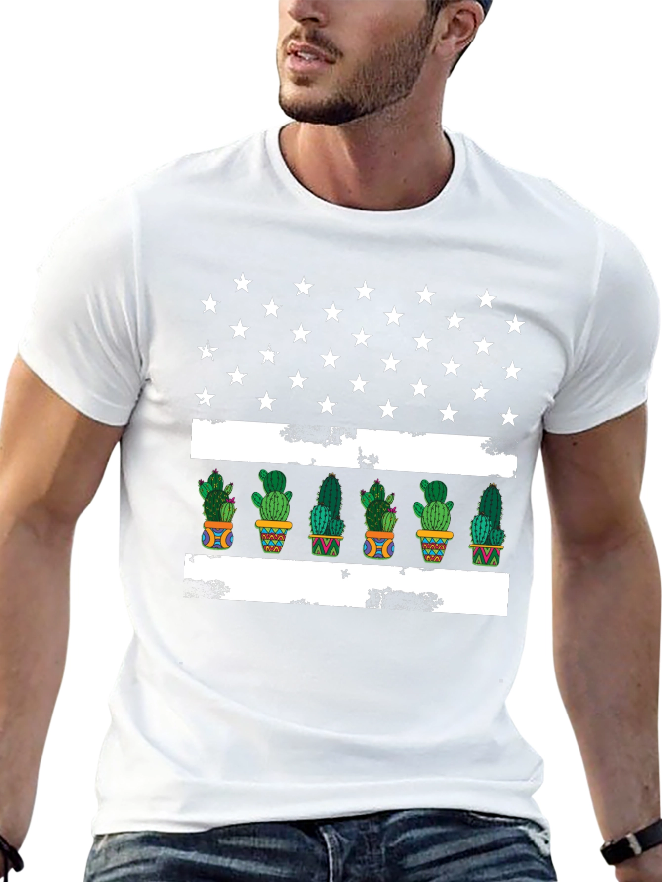 Cactus American Flag Graphic Tee