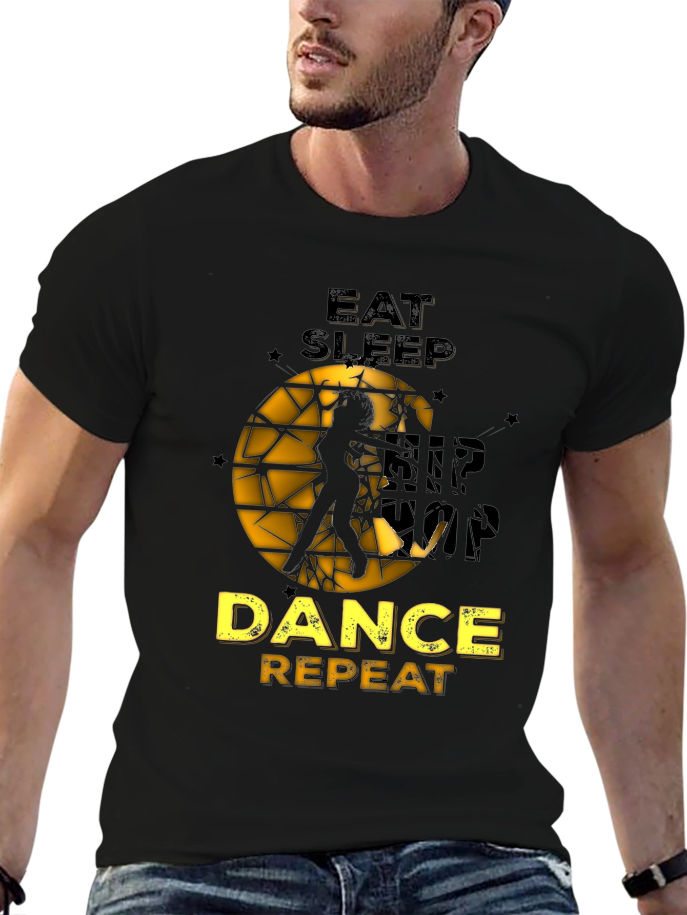 Eat Sleep Dance Repeat Black Graphic Tee