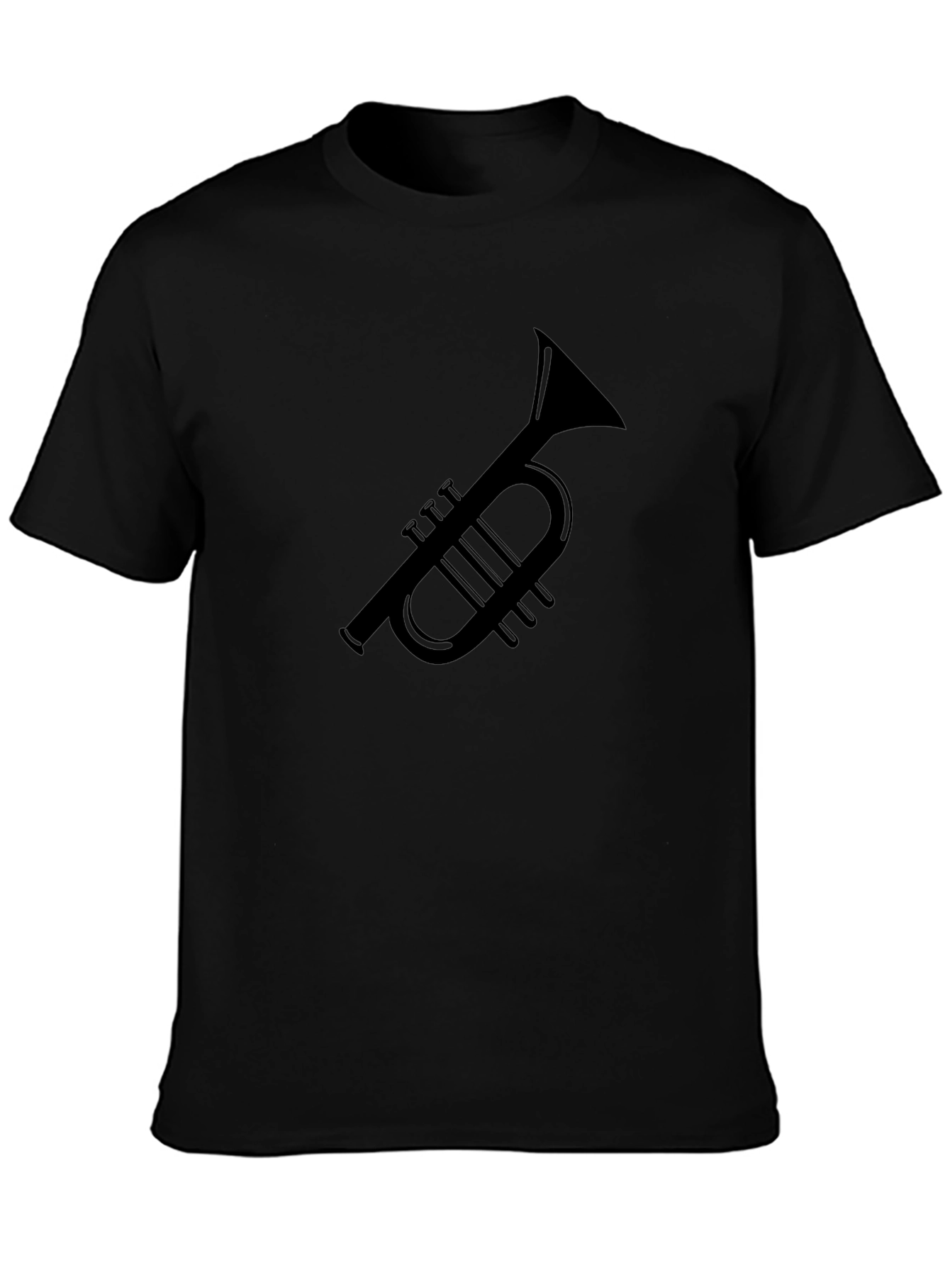 Trumpet Graphic Tee - Black Casual T-Shirt