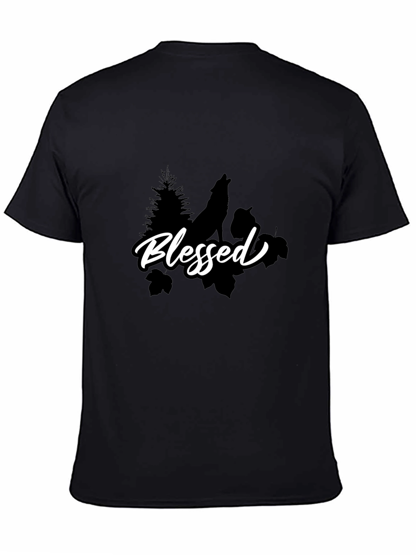 Blessed Wolf Graphic T-Shirt - Black