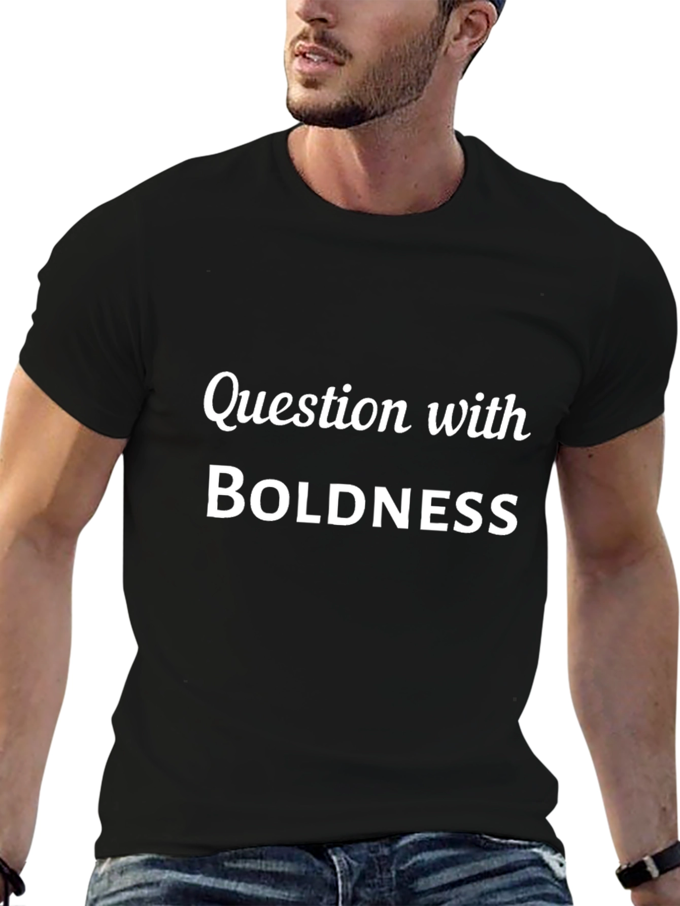 Question with Boldness Black T-Shirt