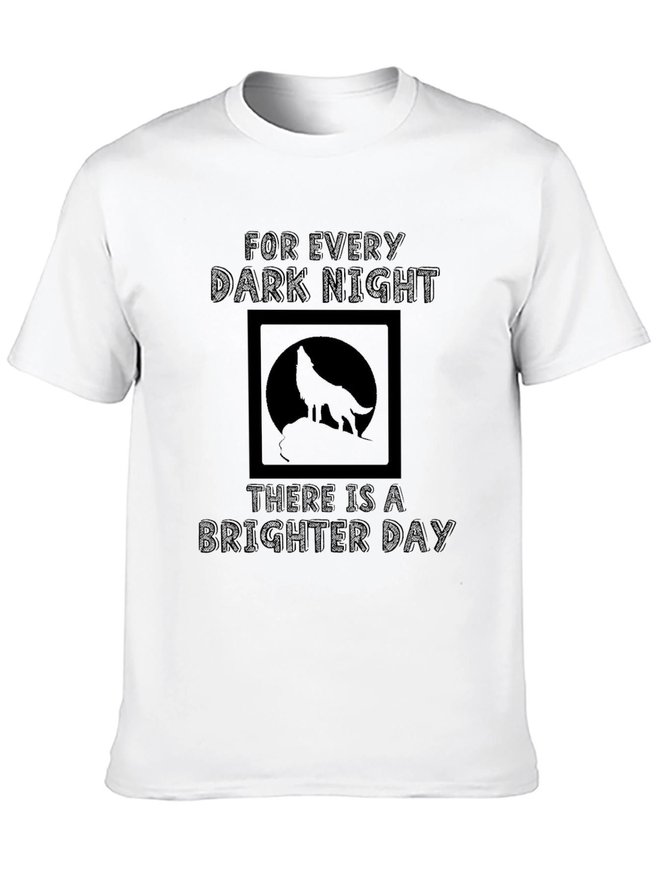 Wolf Silhouette Graphic Tee - Dark Night Brighter Day