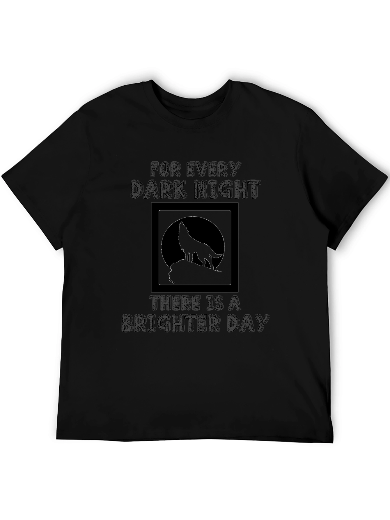 Wolf Silhouette Graphic Tee - Dark Night Brighter Day