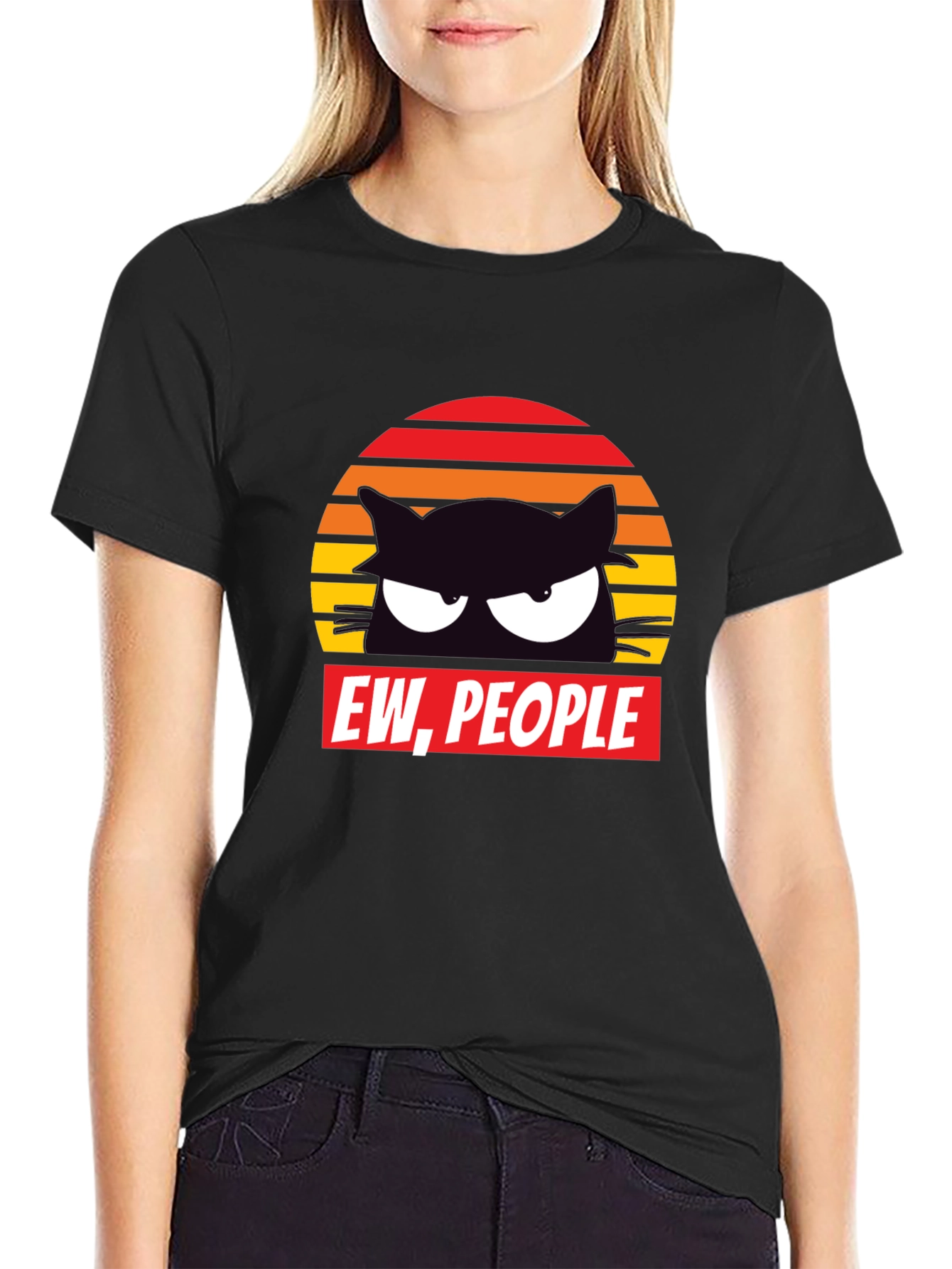 Ew People Cat Graphic T-Shirt