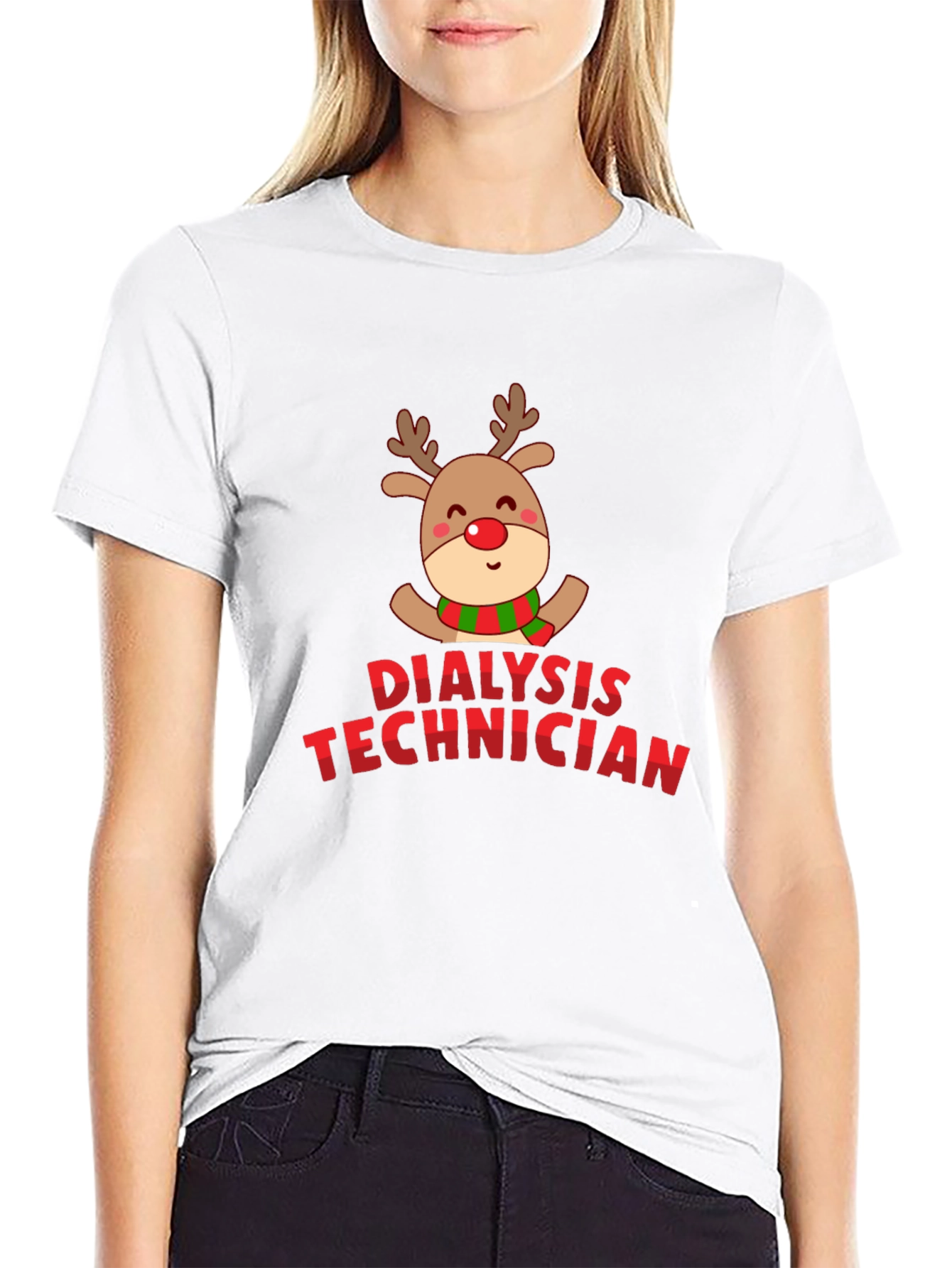 Christmas Dialysis Technician Reindeer T-Shirt