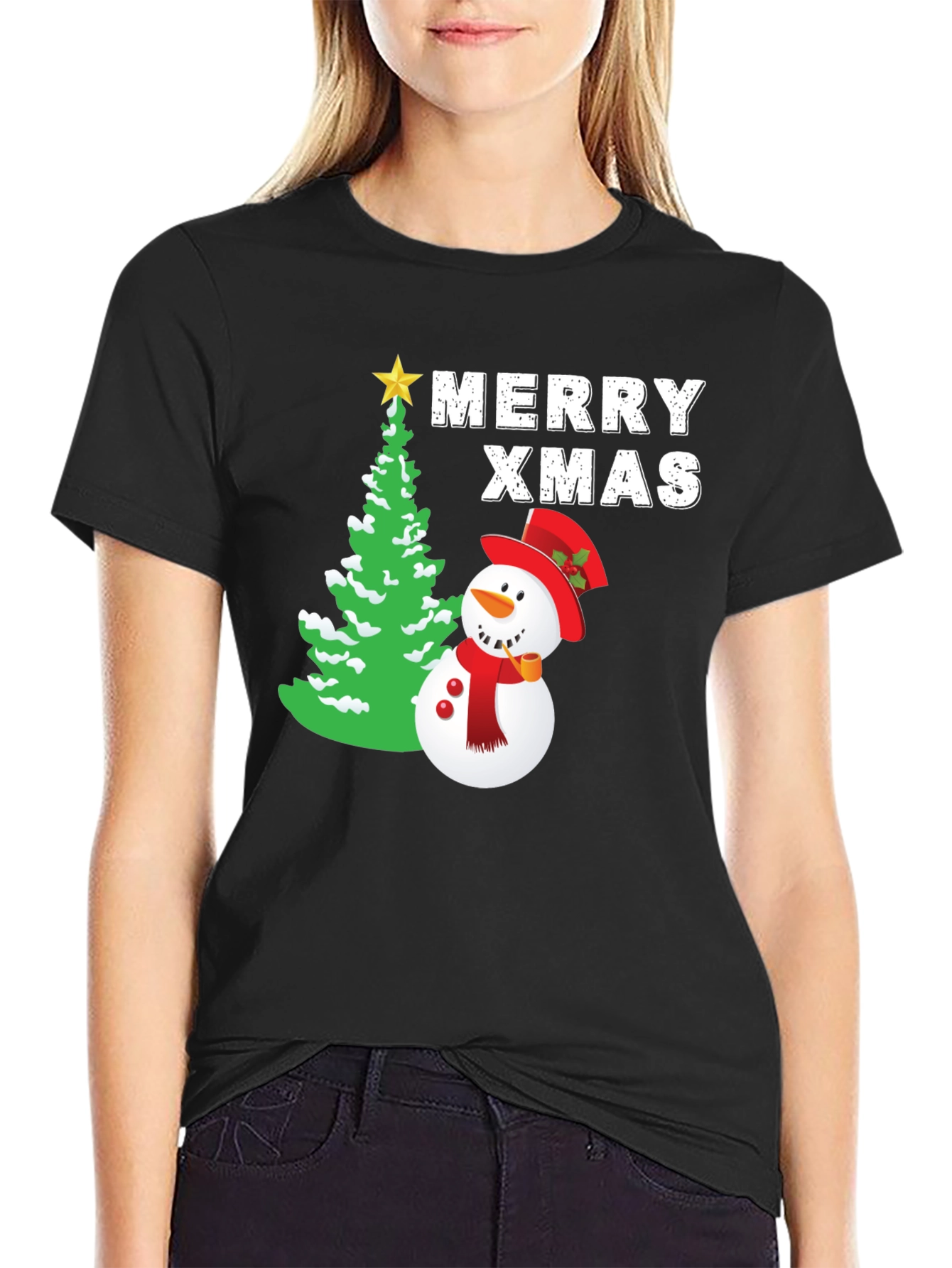 Festive Merry Xmas Snowman T-Shirt
