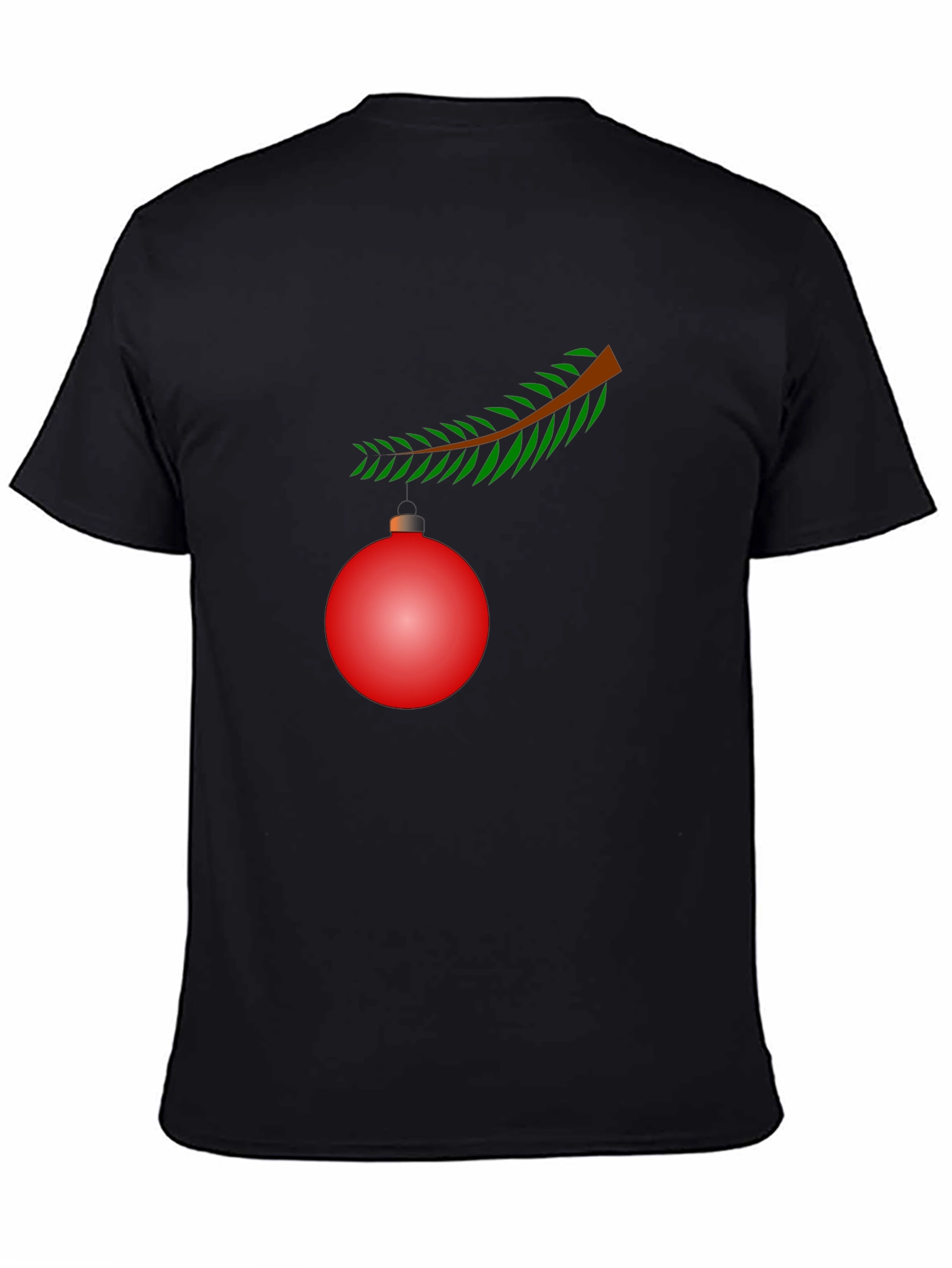 Festive Christmas Ornament Graphic Tee - Black
