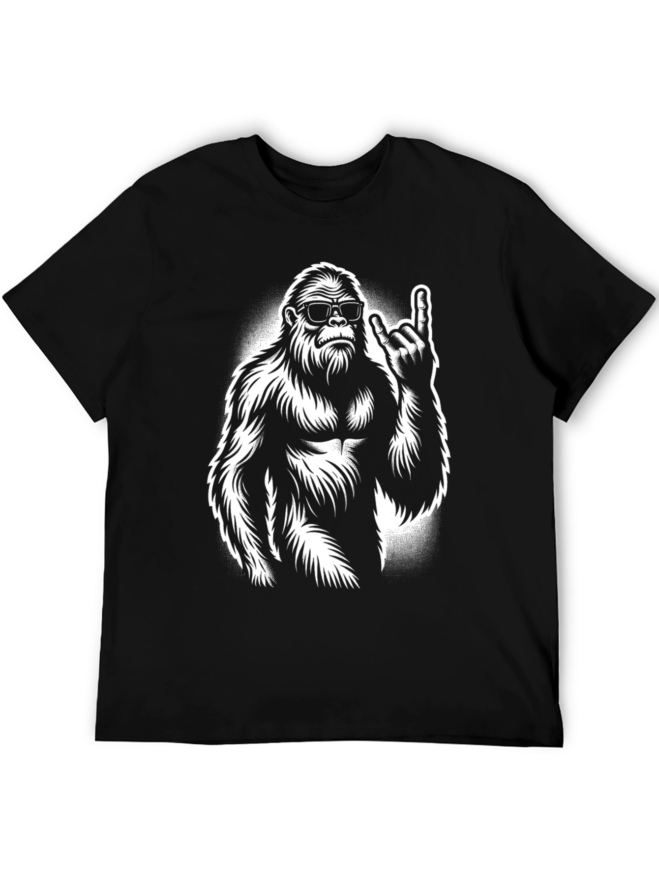 Cool Bigfoot Graphic Tee - Black Cotton T-Shirt