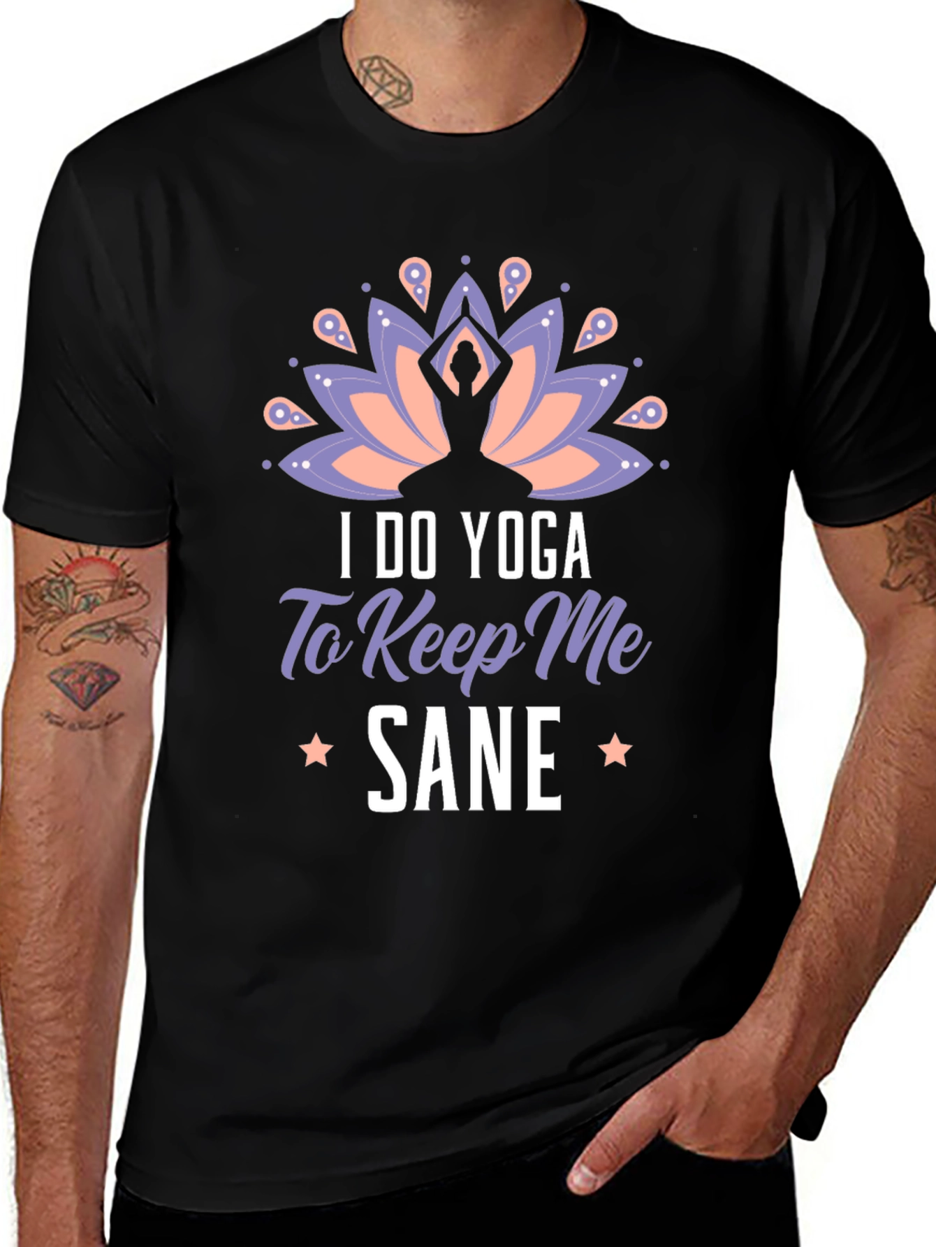 Yoga Sane Graphic Tee - Soft Black T-Shirt