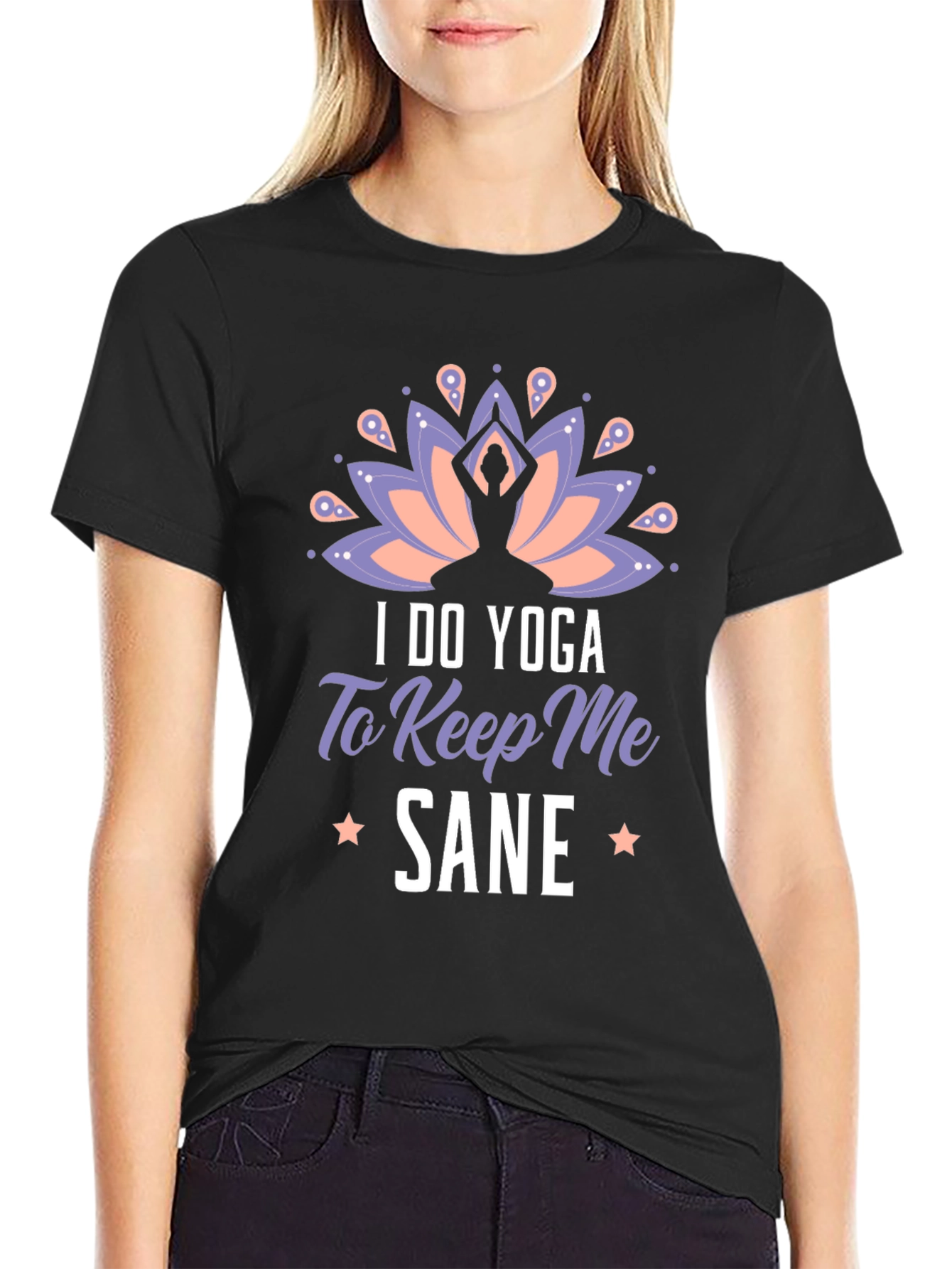 Yoga Sane Graphic Tee - Soft Black T-Shirt