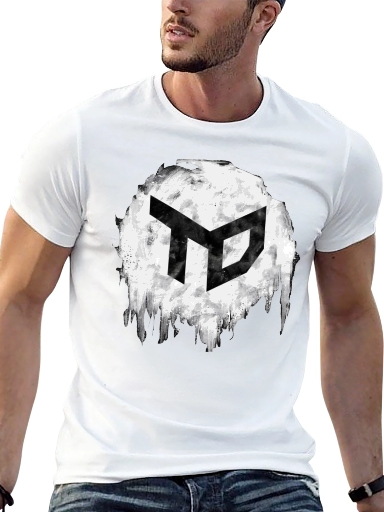 Abstract Logo Graphic Mens Black T-Shirt